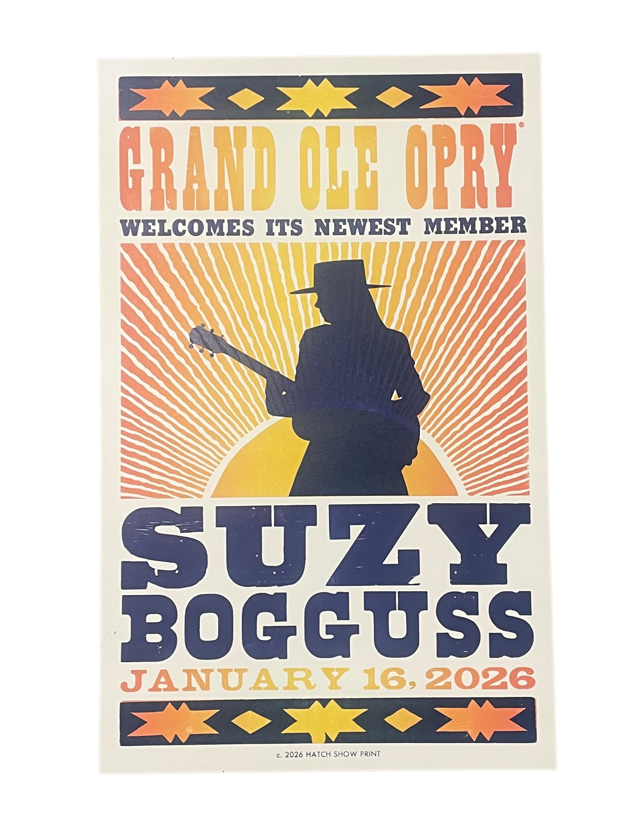 Suzy Bogguss Official Opry Induction Hatch Show Print – OpryShop Suzy Bogguss Official Opry Induction Hatch Show Print – OpryShop