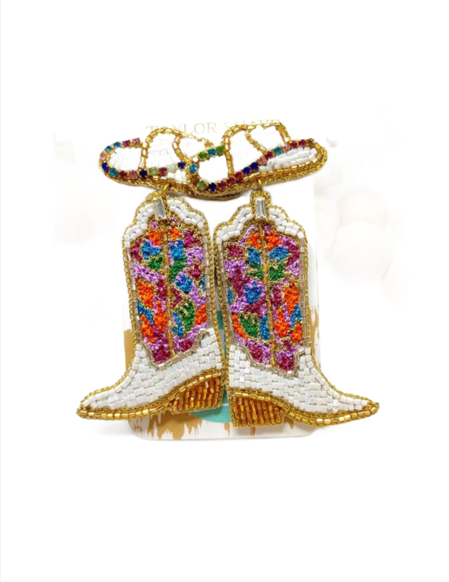 Swifty Boots Beaded Earrings - JEWELRY