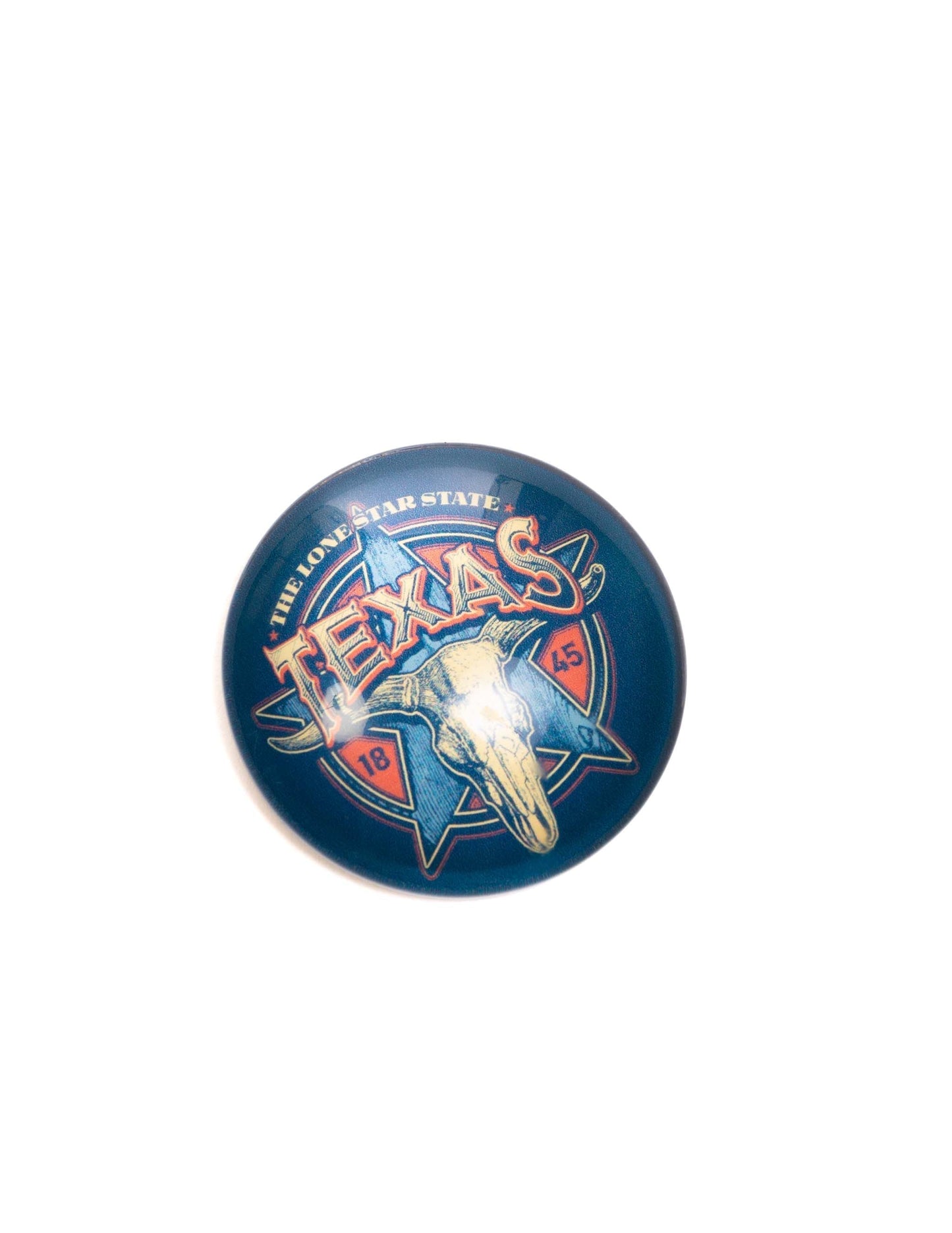 Texas Lone Star Steer Dome Magnet - SOUVENIRS