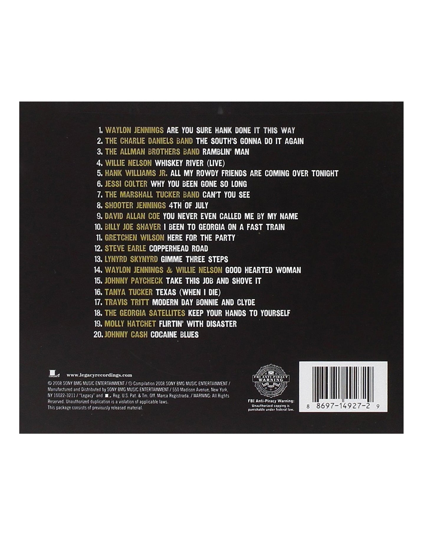 The Very Best of Outlaw Country (CD) - A-V