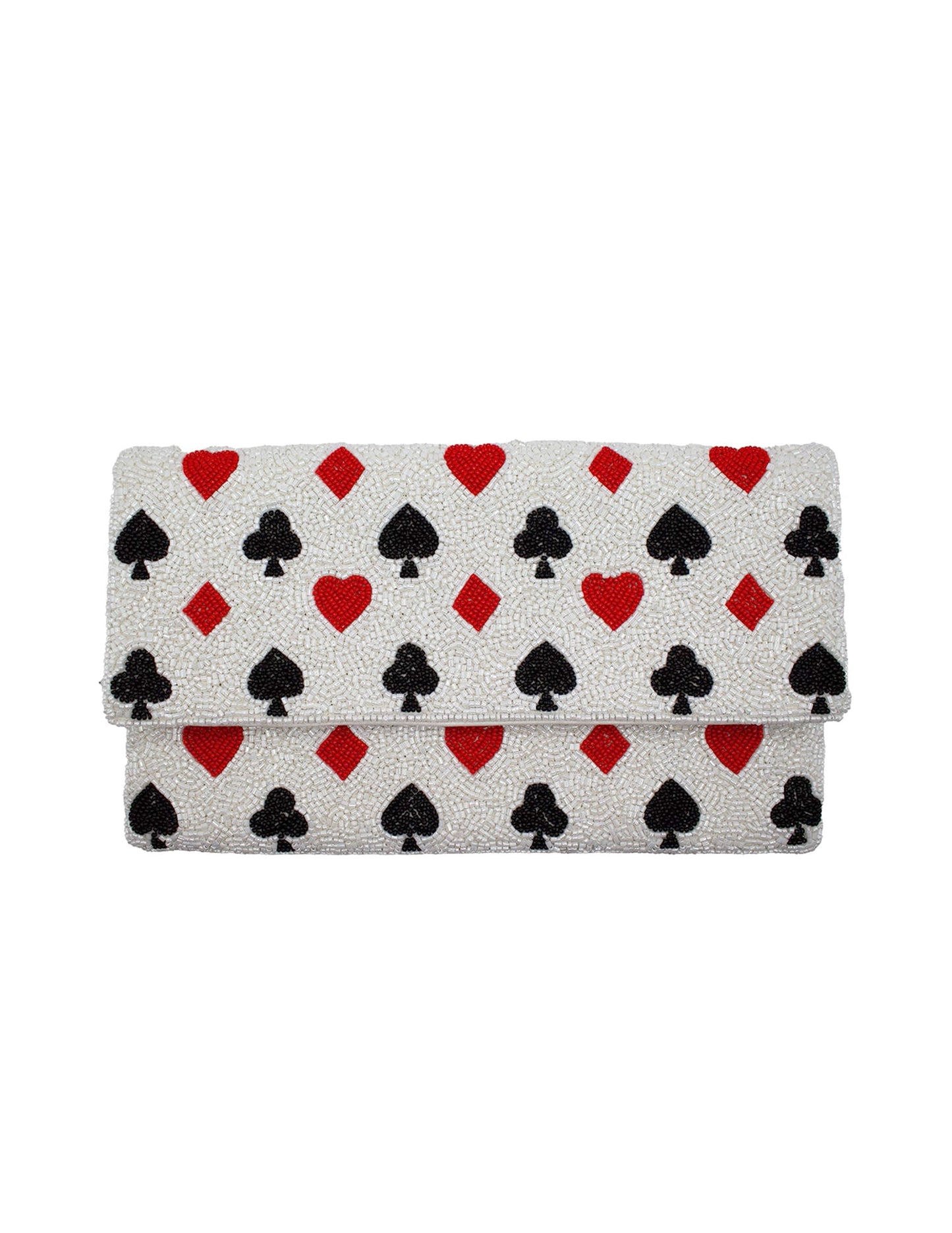 Vegas Card Suits Beaded Clutch HANDBAGS