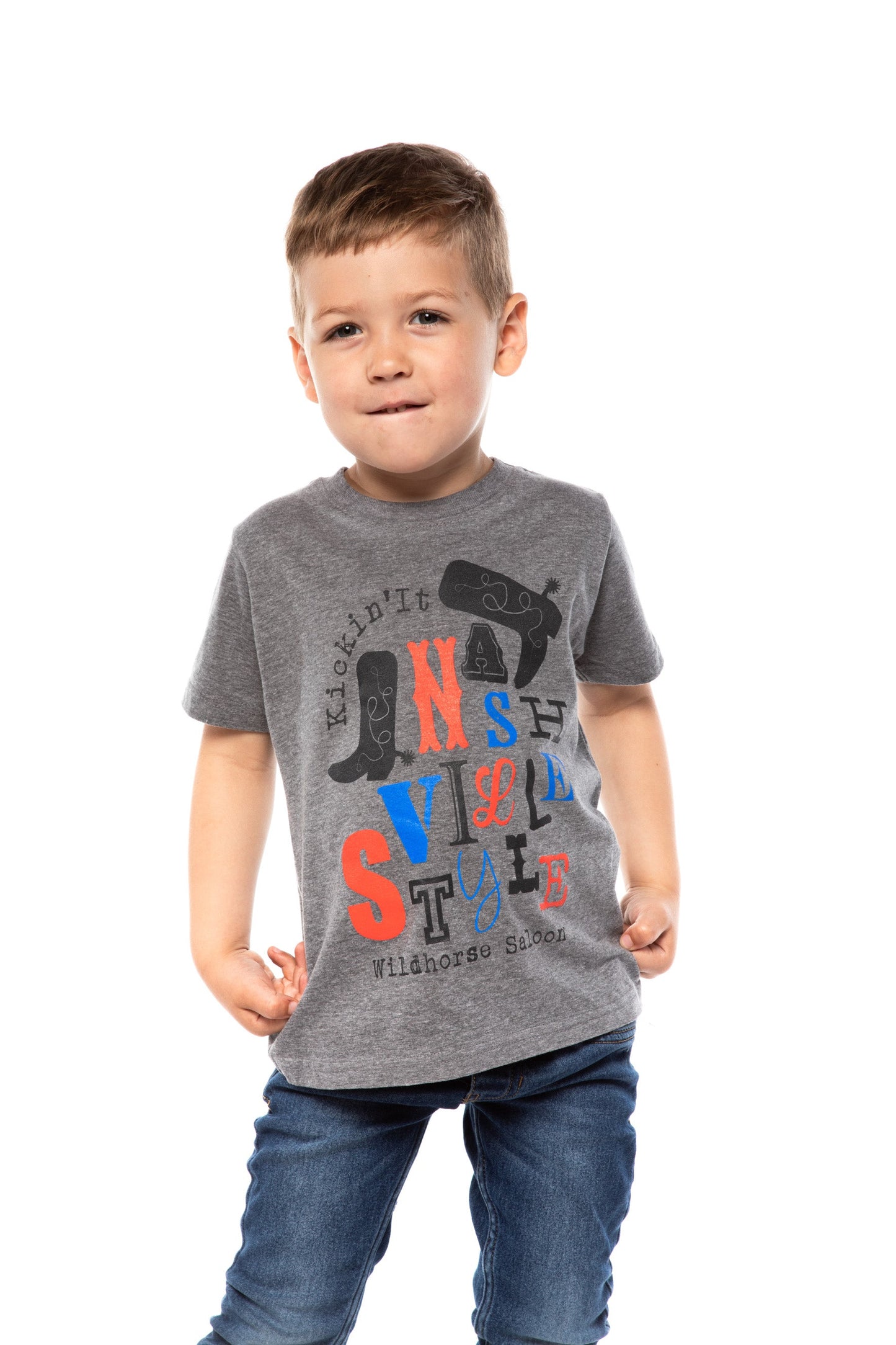Wildhorse Toddler Nashville Kickin’ It T-Shirt - GRAY / 2T - KIDS APPAREL