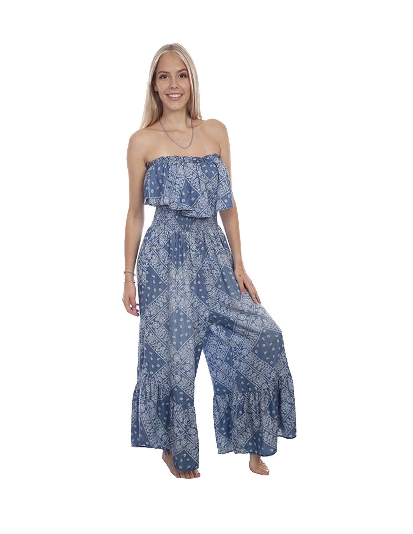 Women’s Scully Strapless Bandana Print Jumpsuit - JUMPSUITS