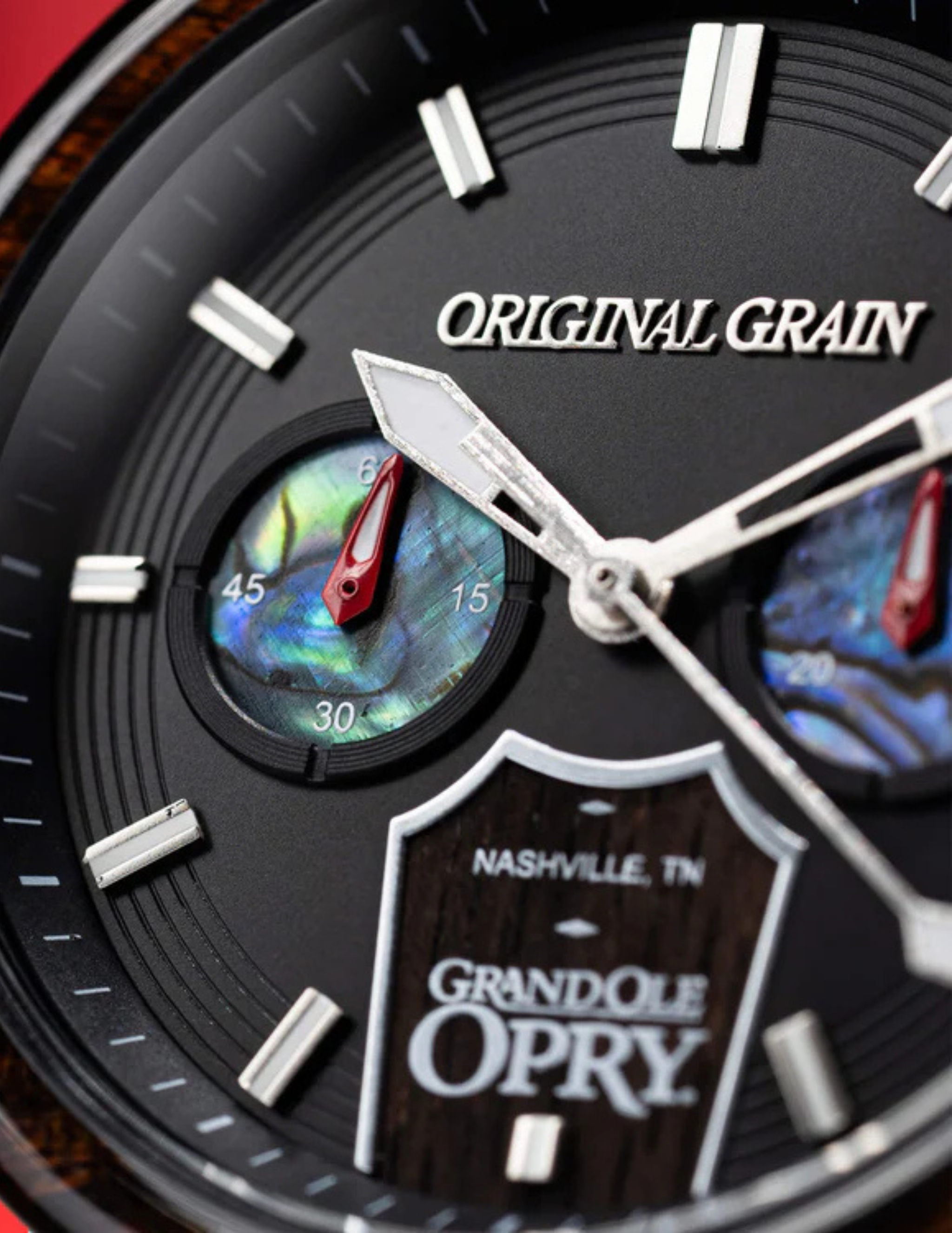 Original Grain Grand Ole Opry Ebony 44mm Stage Wood Watch