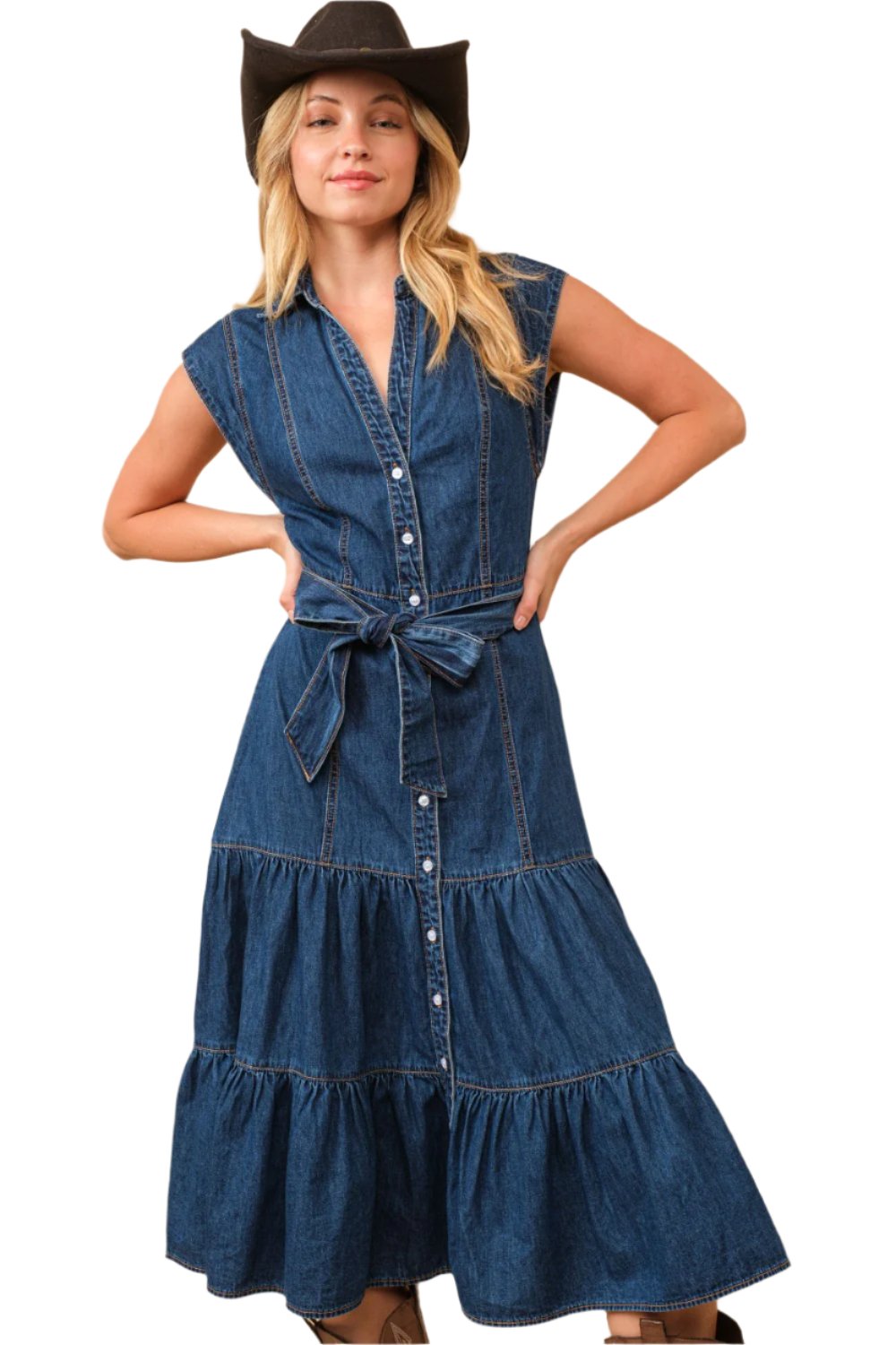 Denim Button-Up Dress