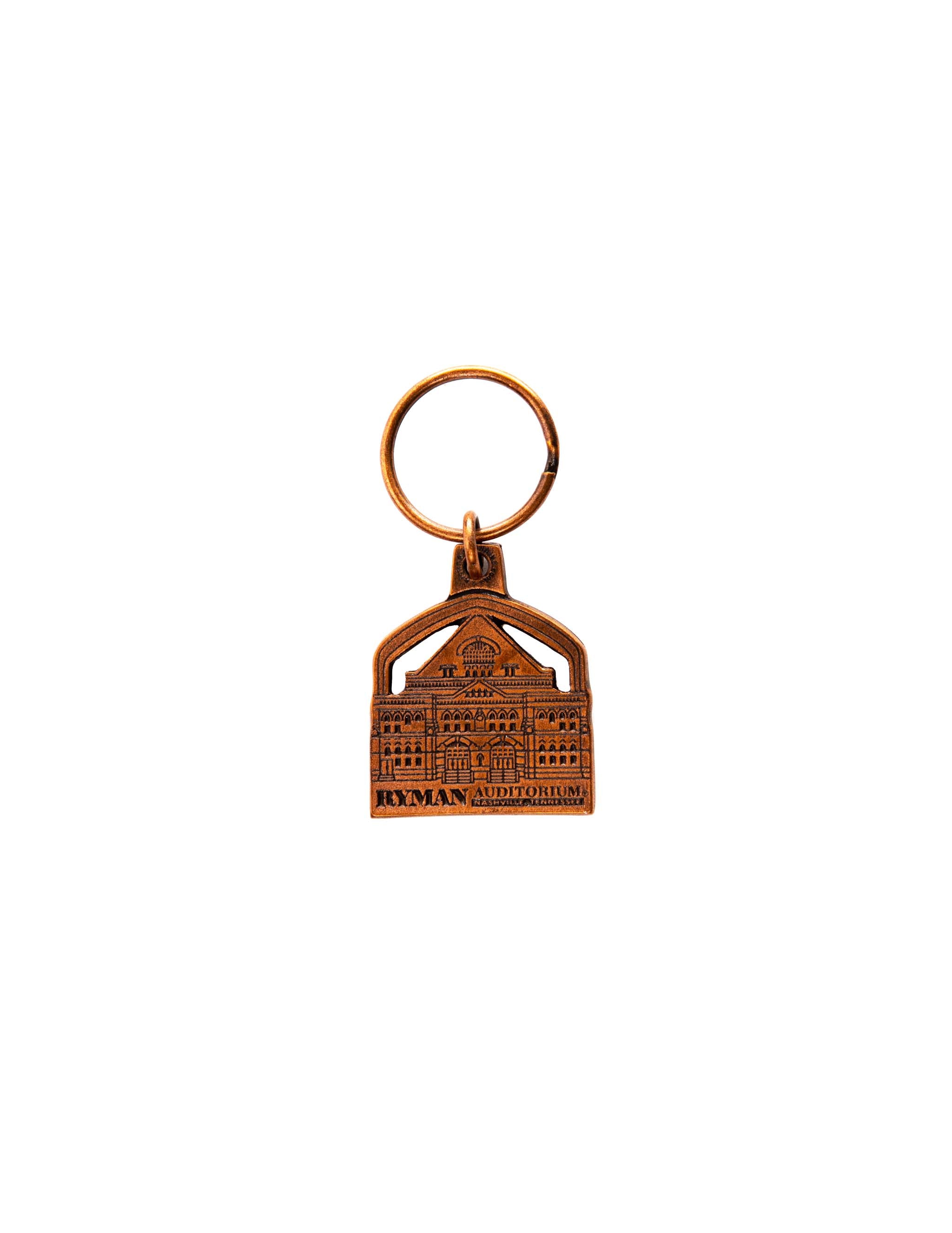 Ryman Antique Brass Building Keychain