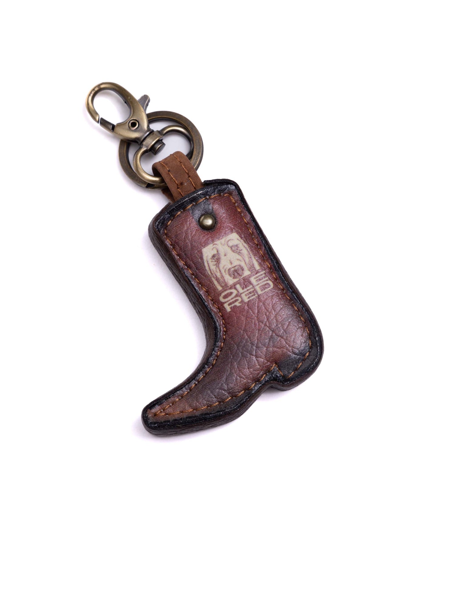 Ole Red Leather Boot Keychain