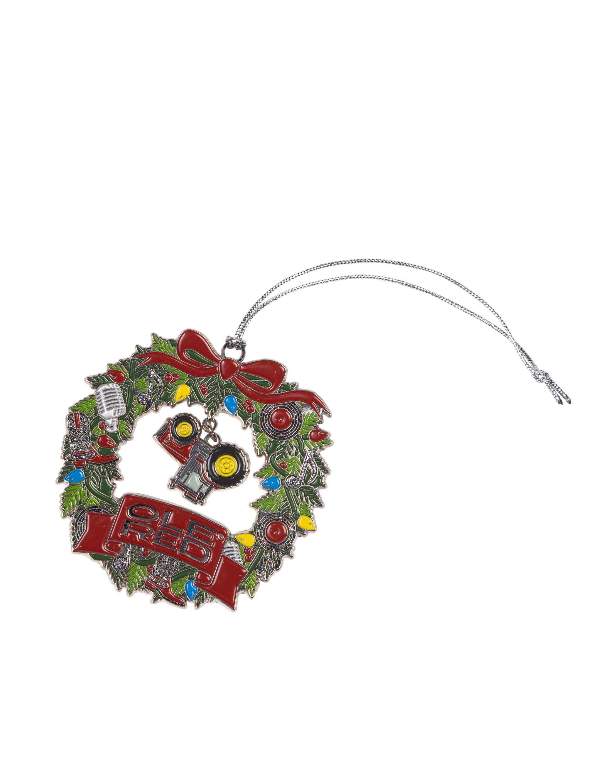 Ole Red Upside Down Tractor Wreath Ornament
