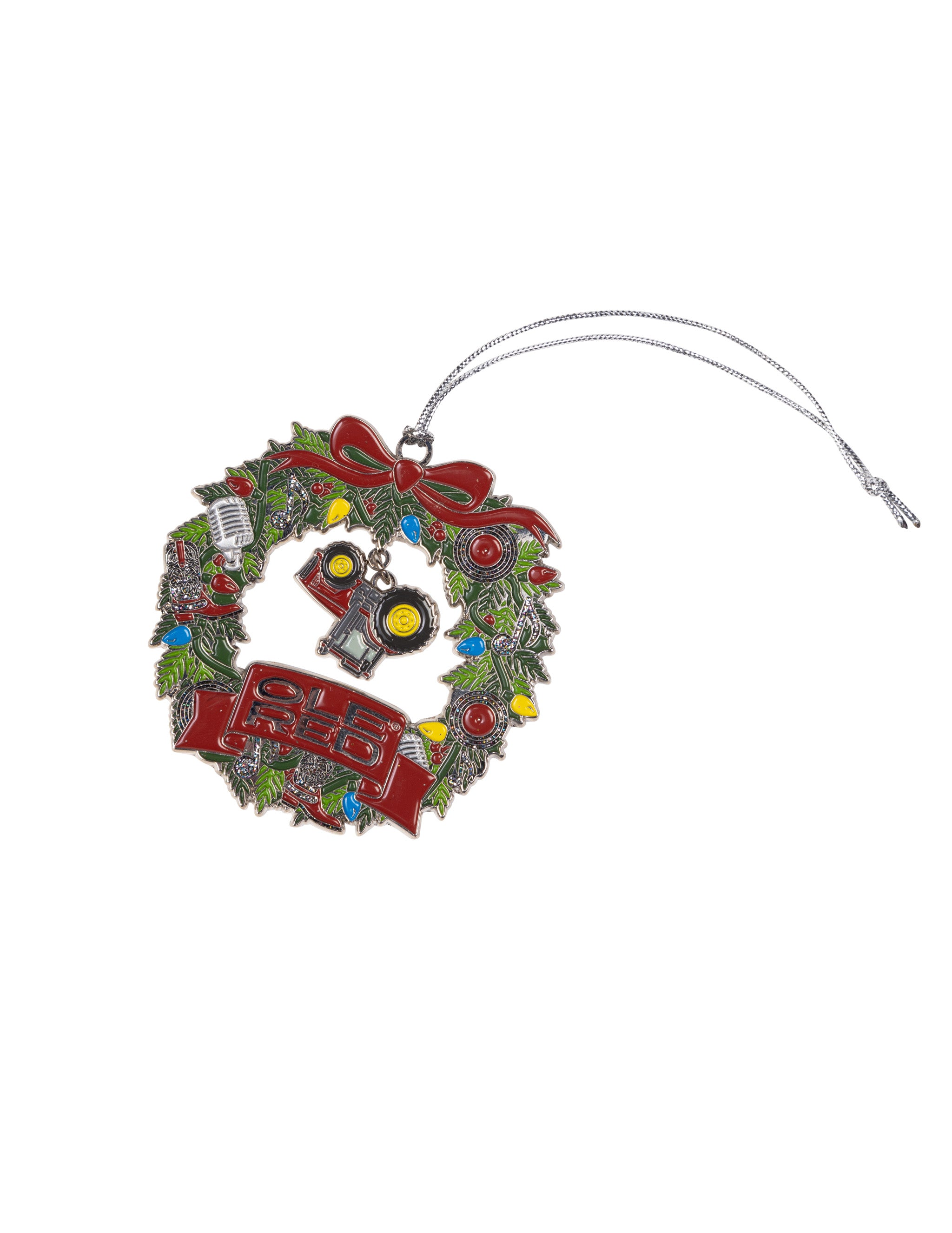 Ole Red Upside Down Tractor Wreath Ornament