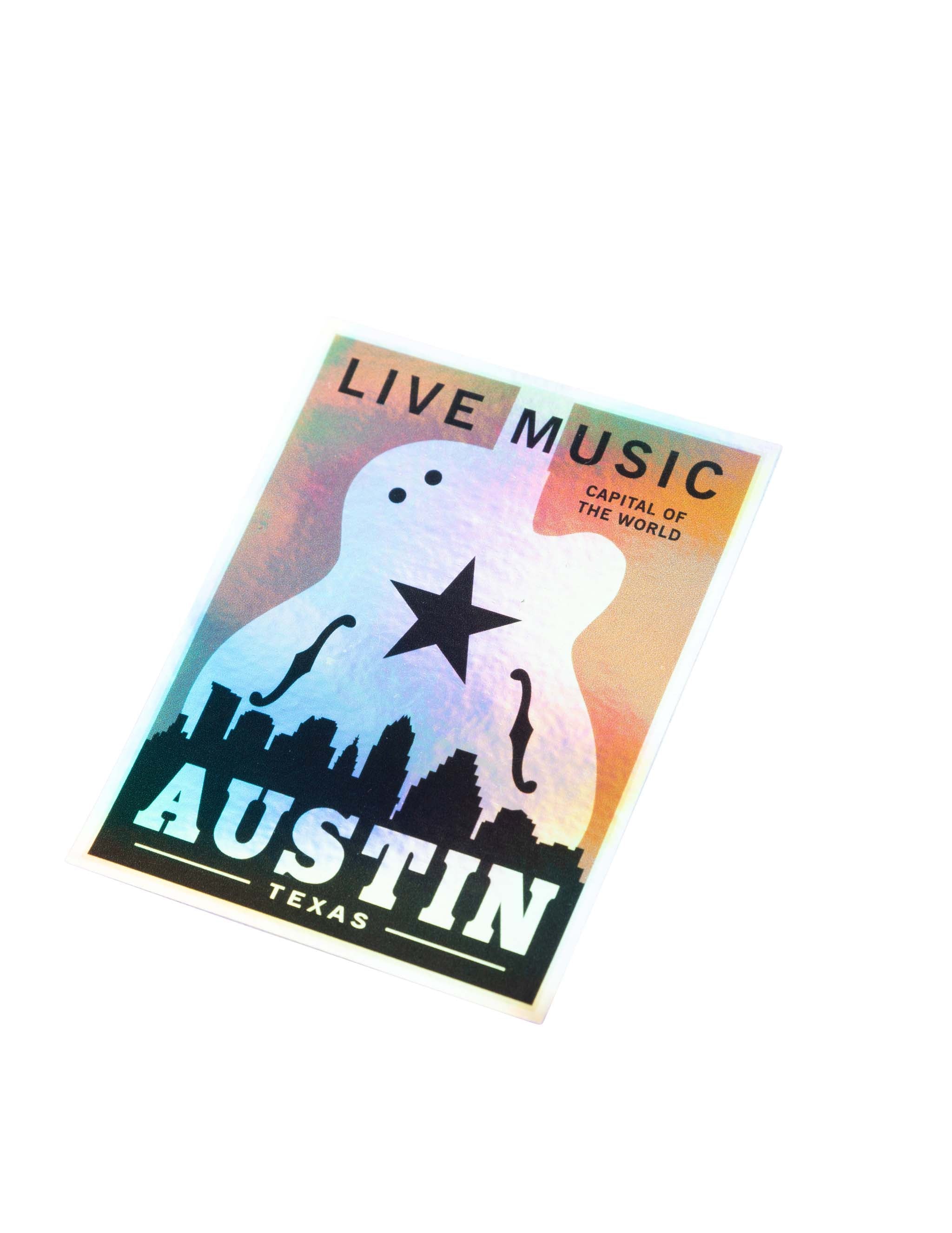 Austin Guitar Poster Holographic Decal