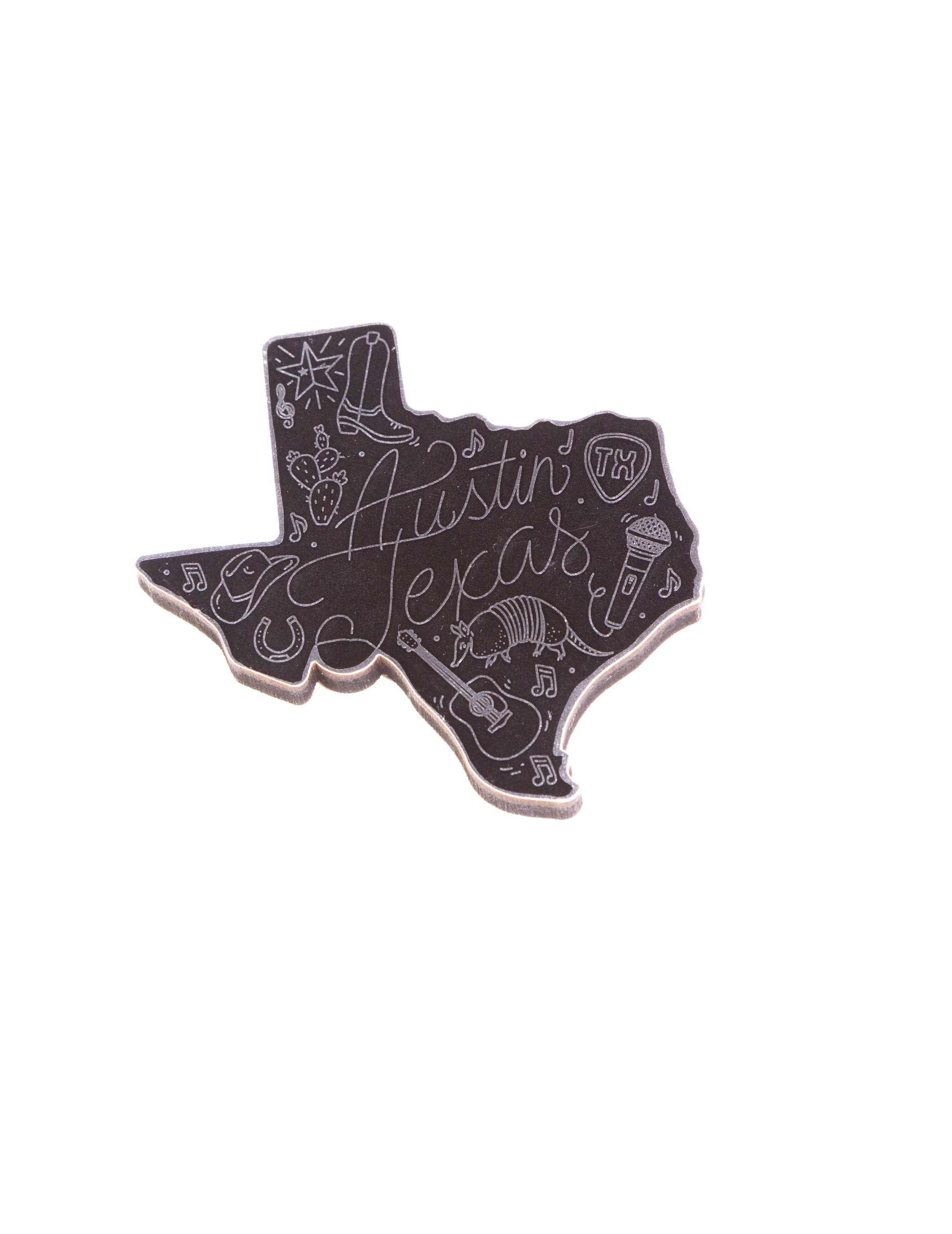 Austin Texas State Outline Foil Magnet