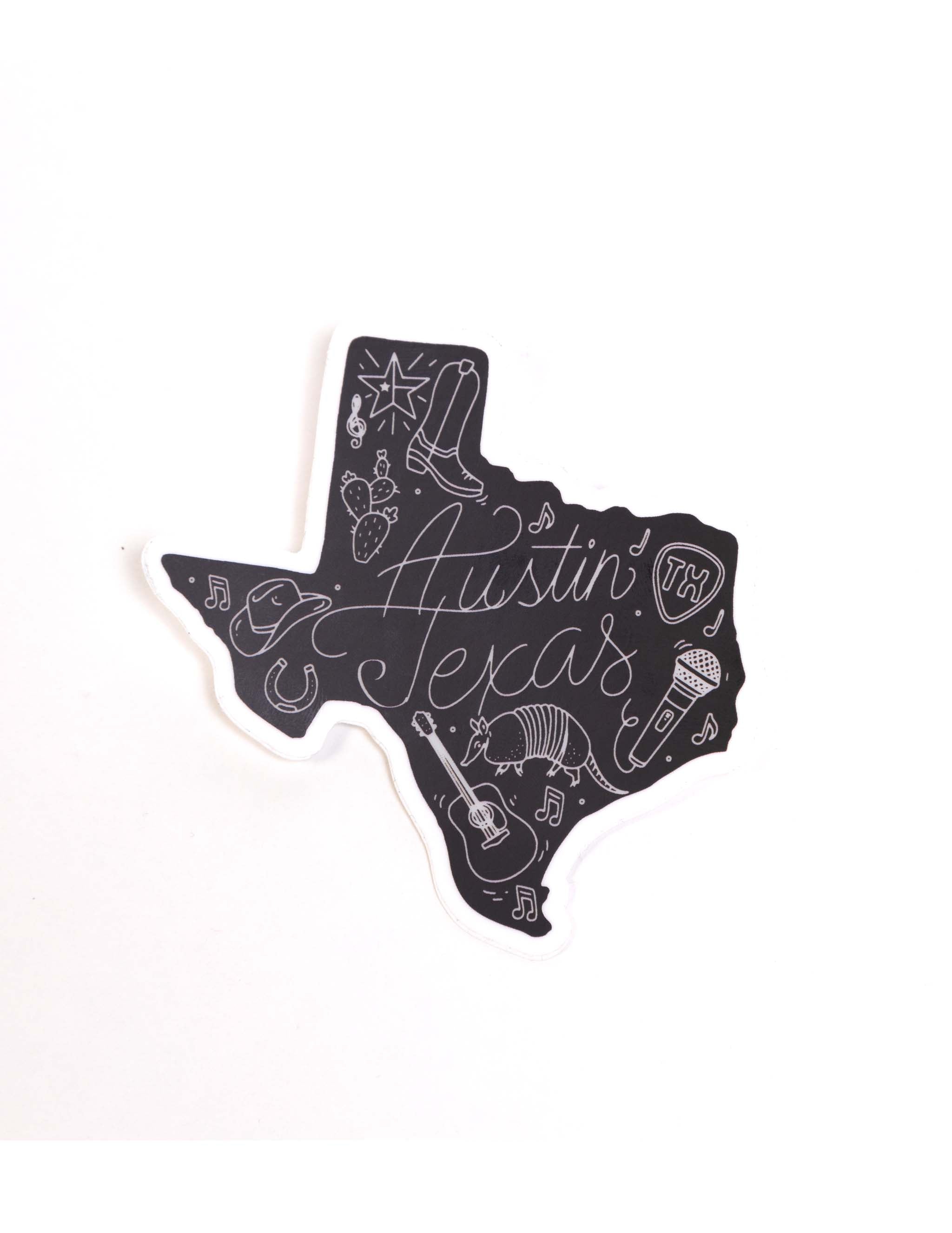 Austin Texas State Outline Decal