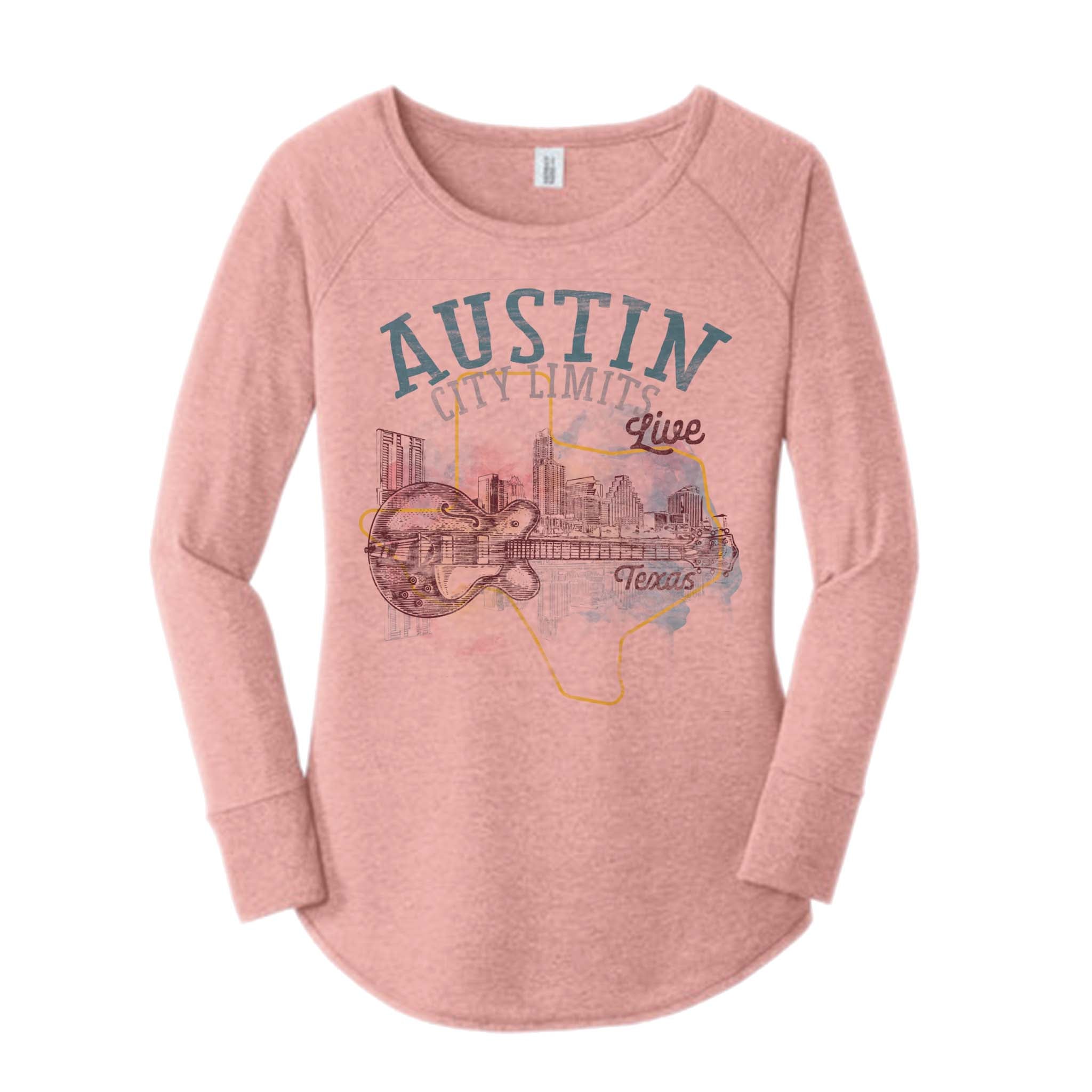 ACL Live Austin Skyline Watercolor Long Sleeve T-Shirt