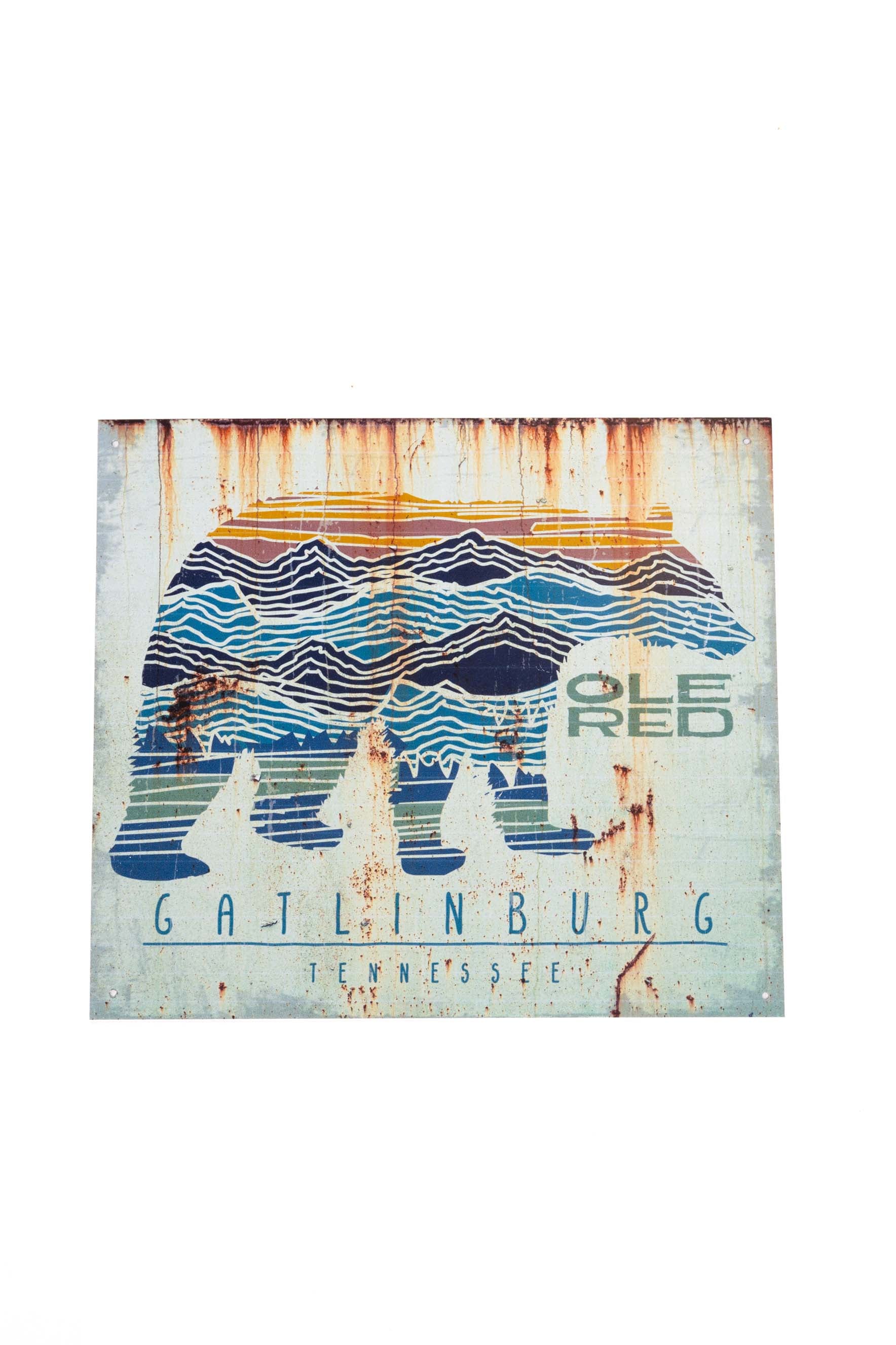 Ole Red Gatlinburg Scenic Bear Metal Sign