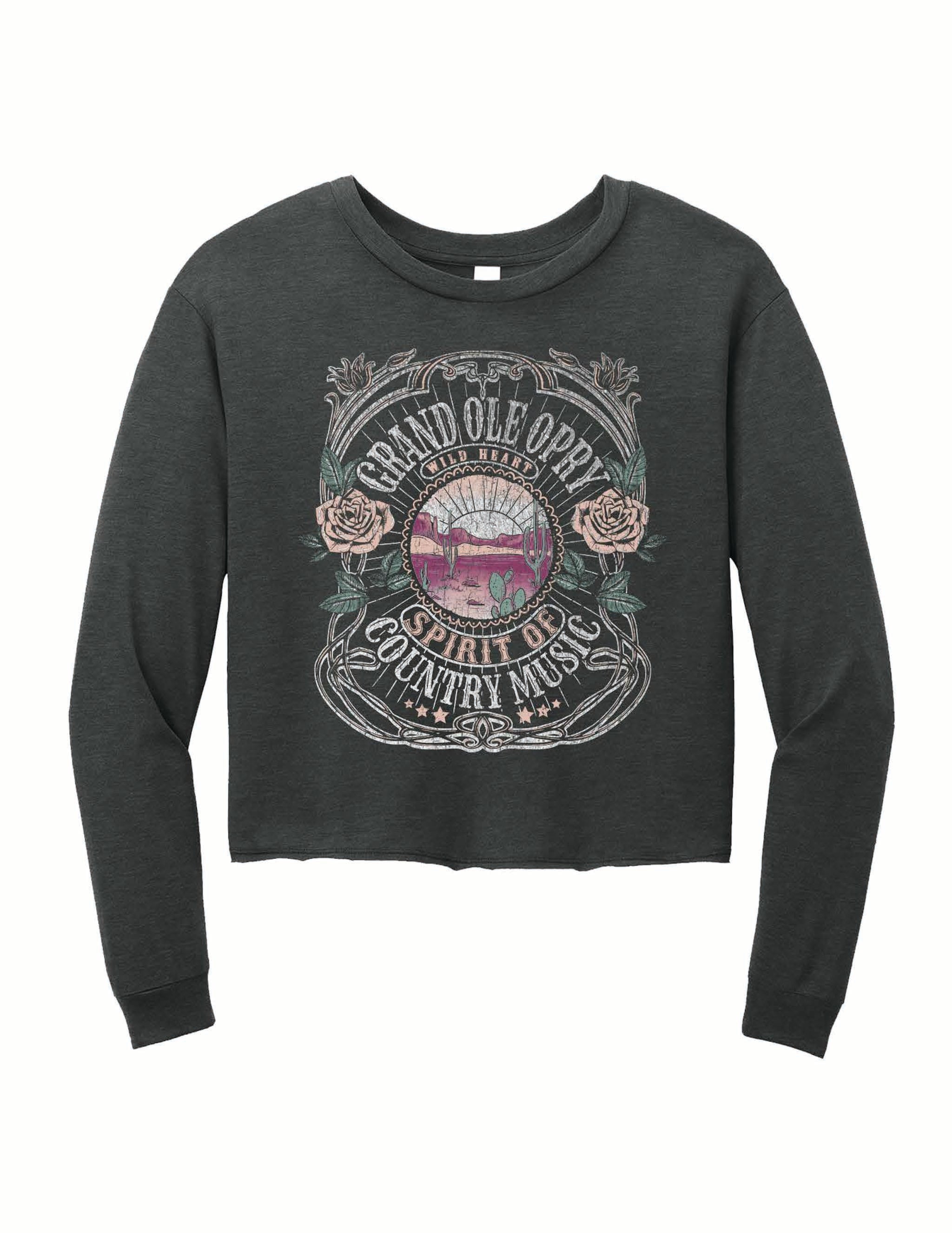 Opry Wild Heart Long Sleeve Cropped Top