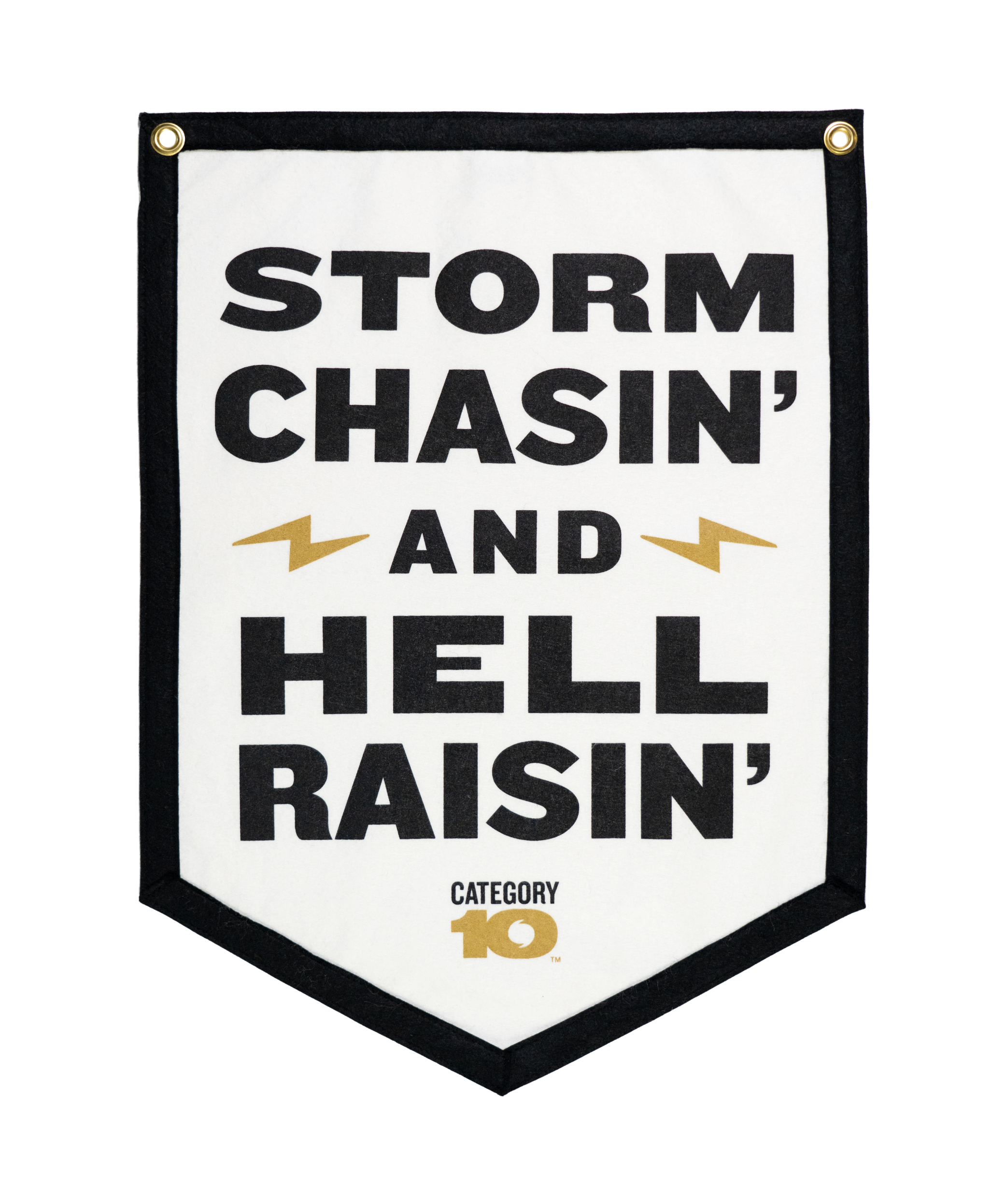 Category 10 Storm Chasin Felt Oxford Pendant Banner