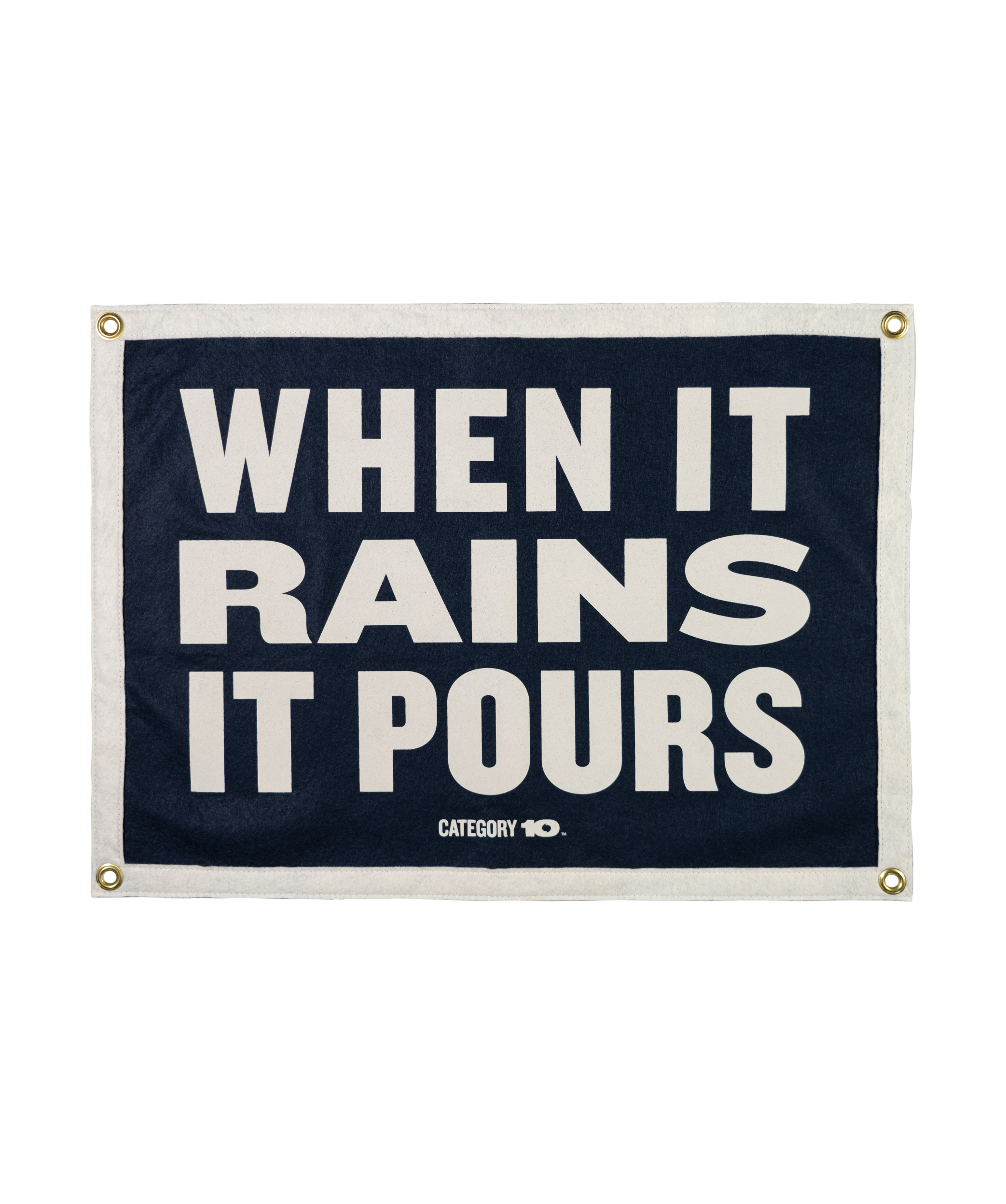 Category 10 When It Rains It Pours Felt Oxford Pennant Banner