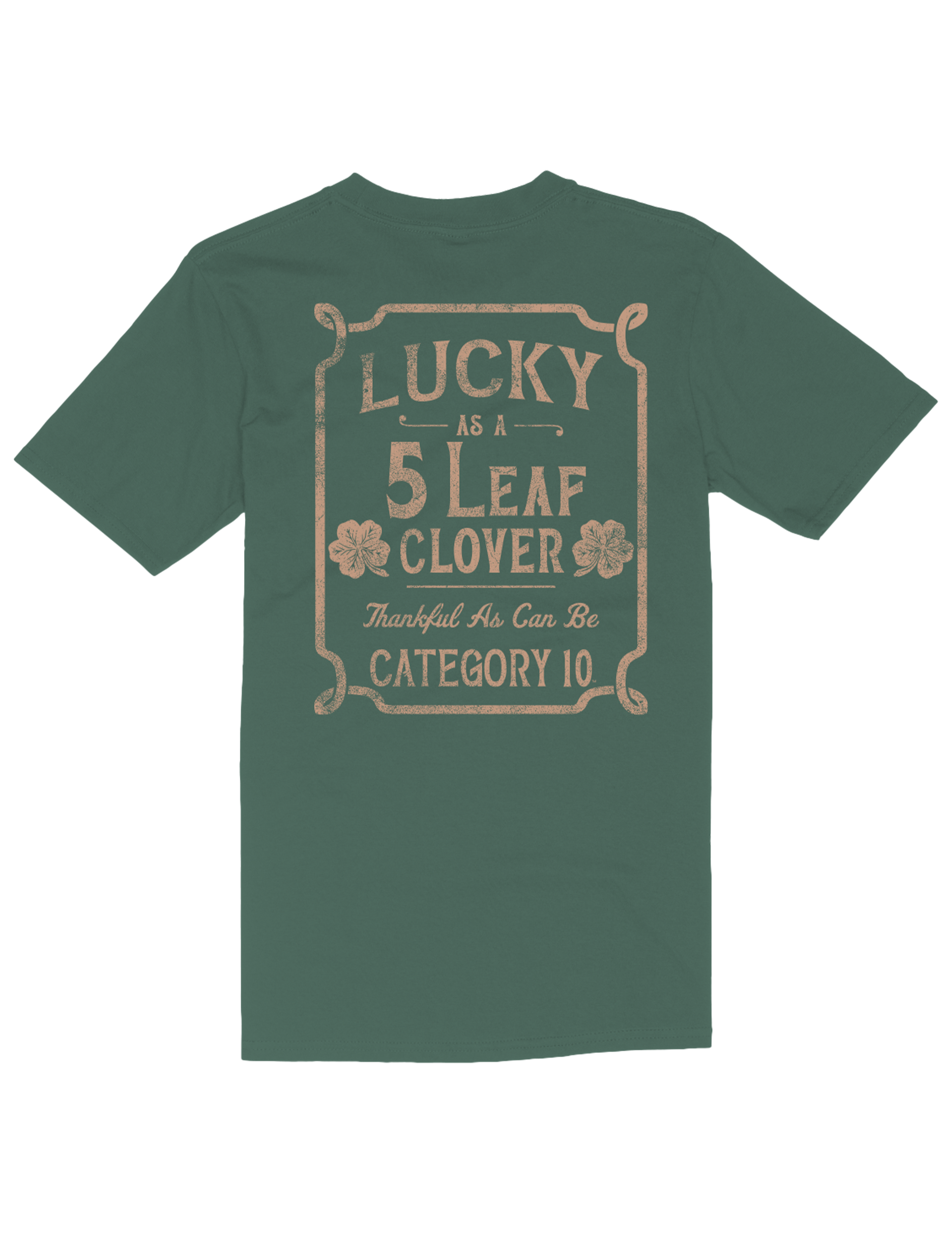 Category 10 Lucky Five Leaf Clover T-Shirt