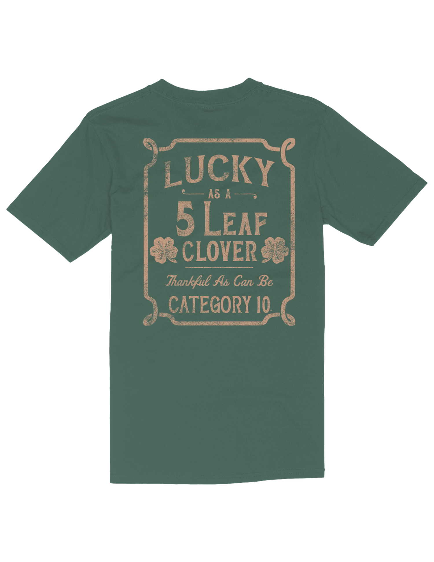 Category 10 Lucky Five Leaf Clover T-Shirt