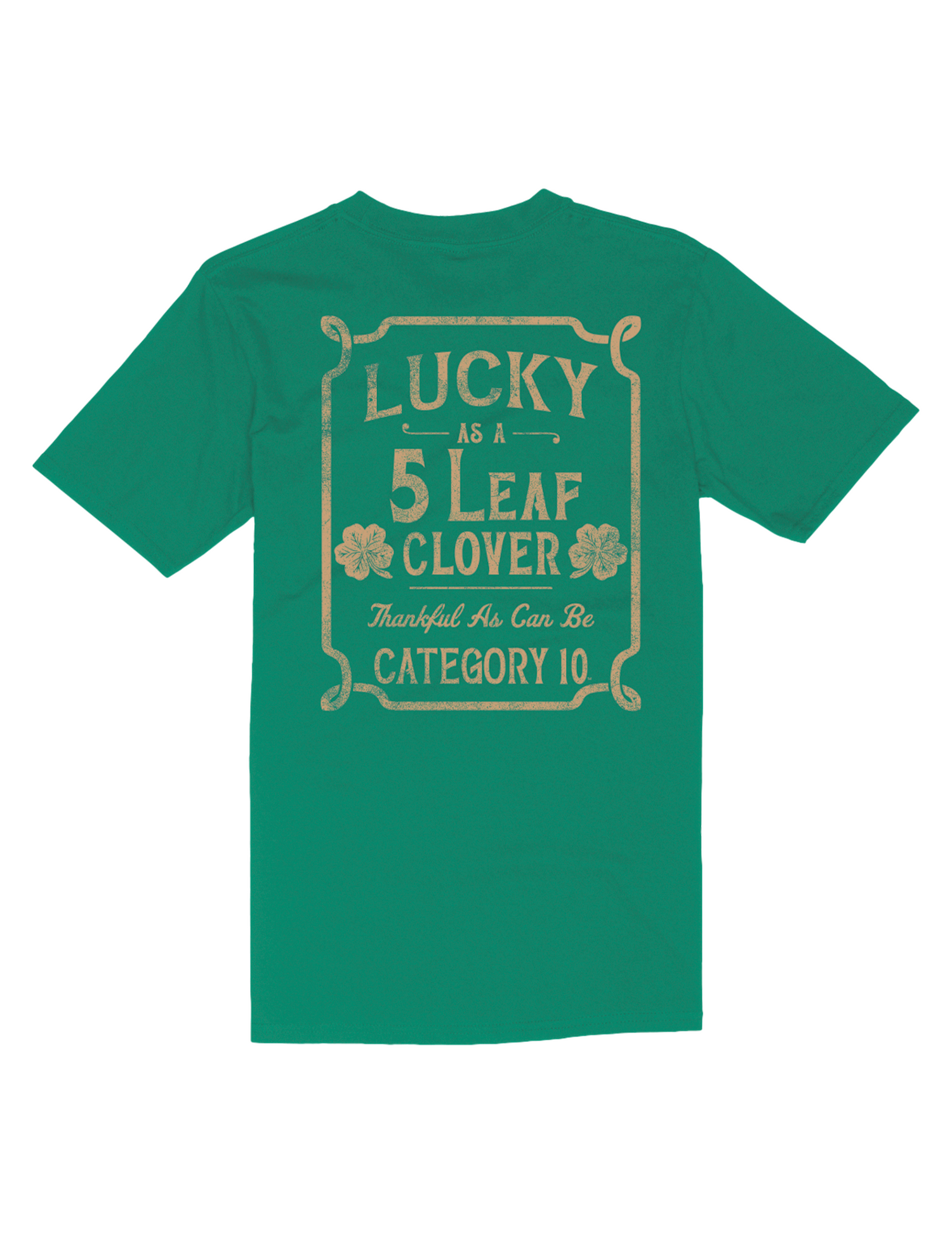 Category 10 Lucky Five Leaf Clover T-Shirt