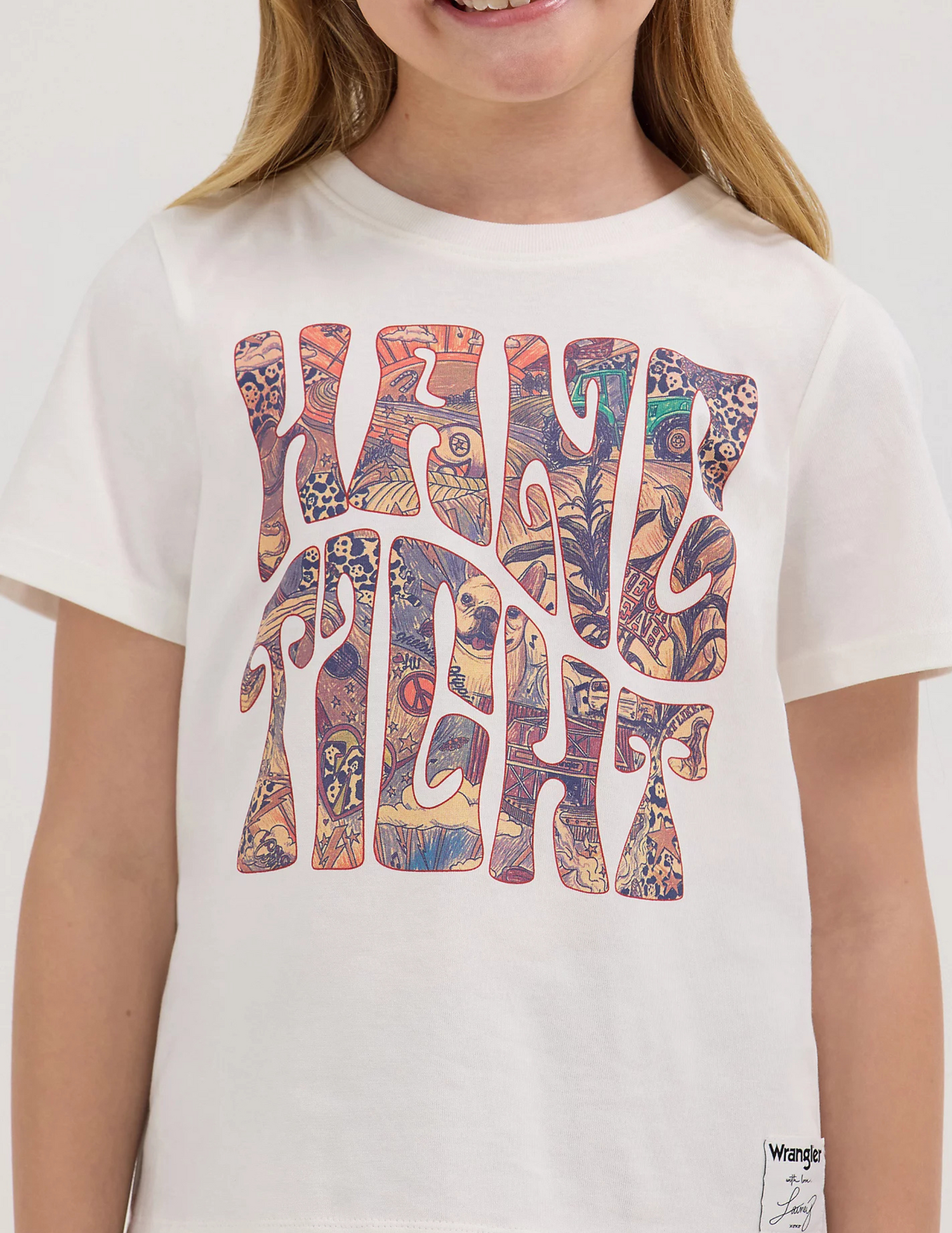 Wrangler® X Lainey Wilson Girls Hang Tight Short Sleeve T-Shirt