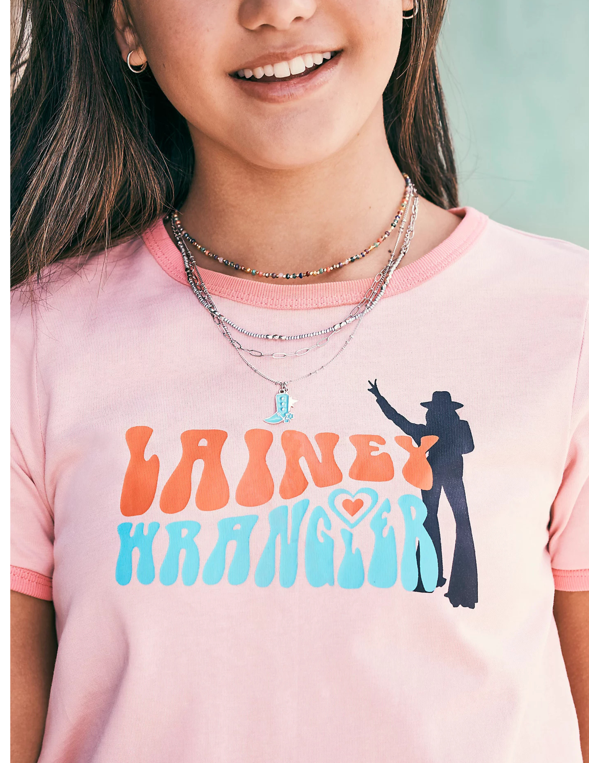 Wrangler® X Lainey Wilson Girls Slim Ringer Short Sleeve T-Shirt