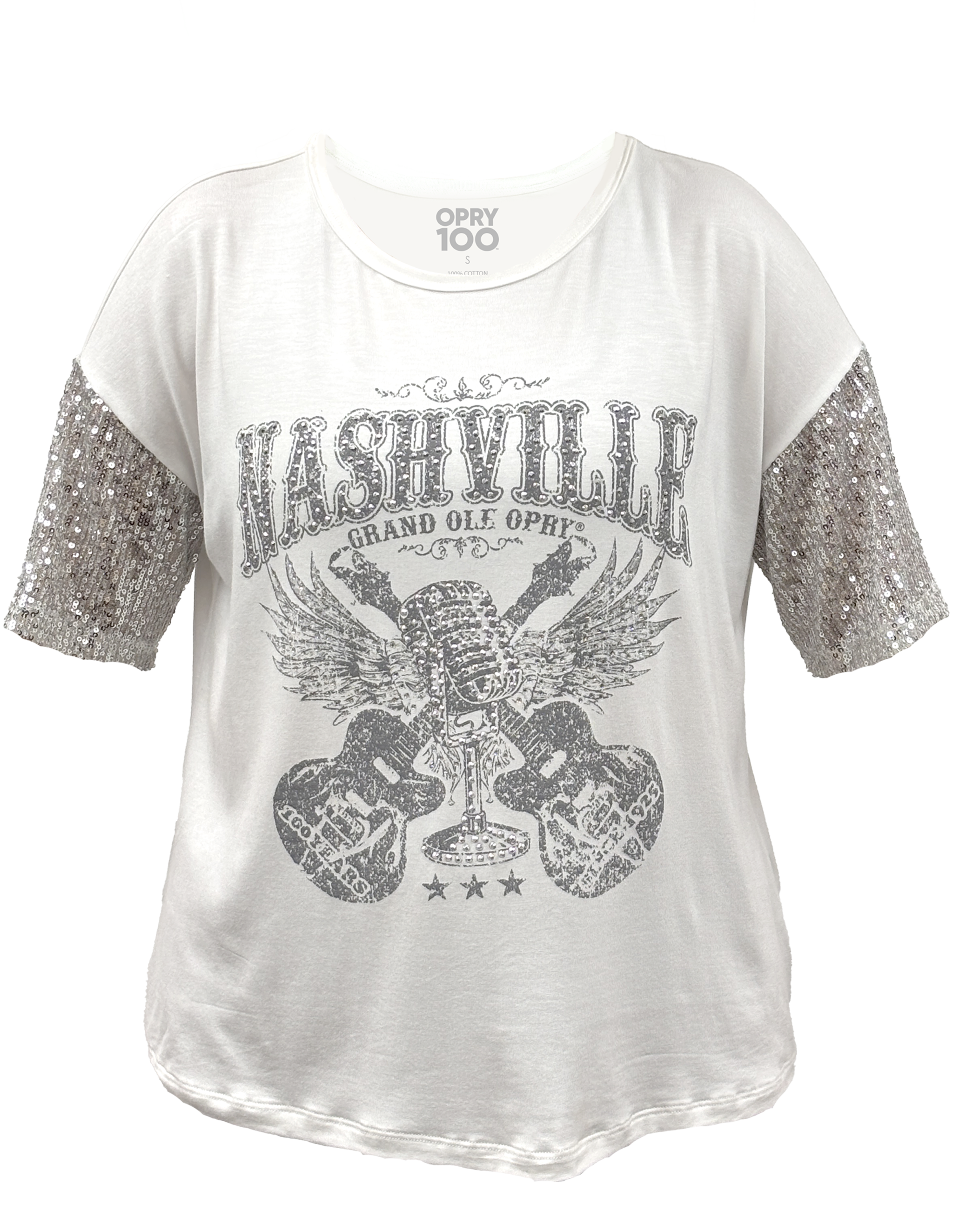 Opry 100 Sequin Sleeve Nashville Top