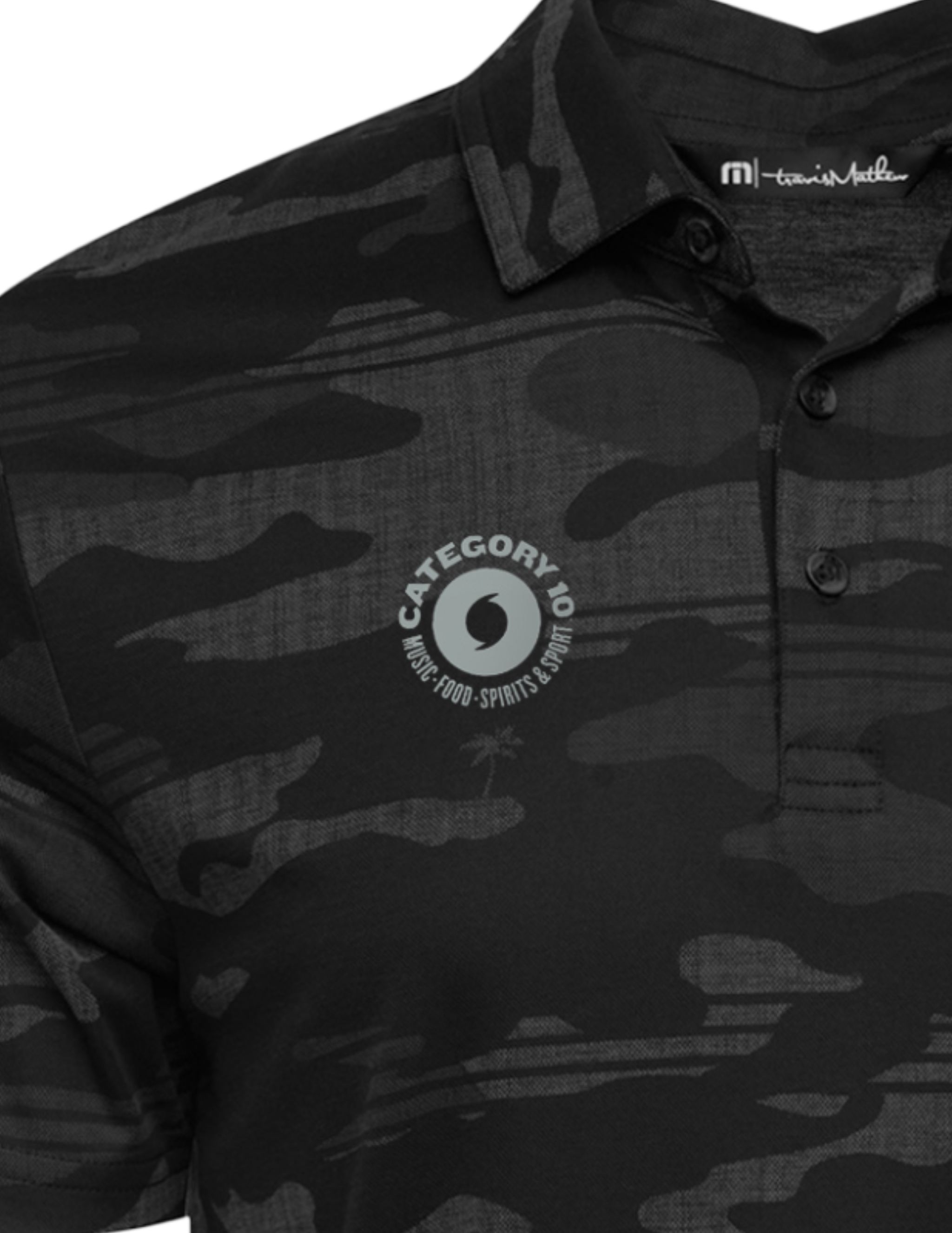 Category 10 Black Camo Polo by TravisMathew