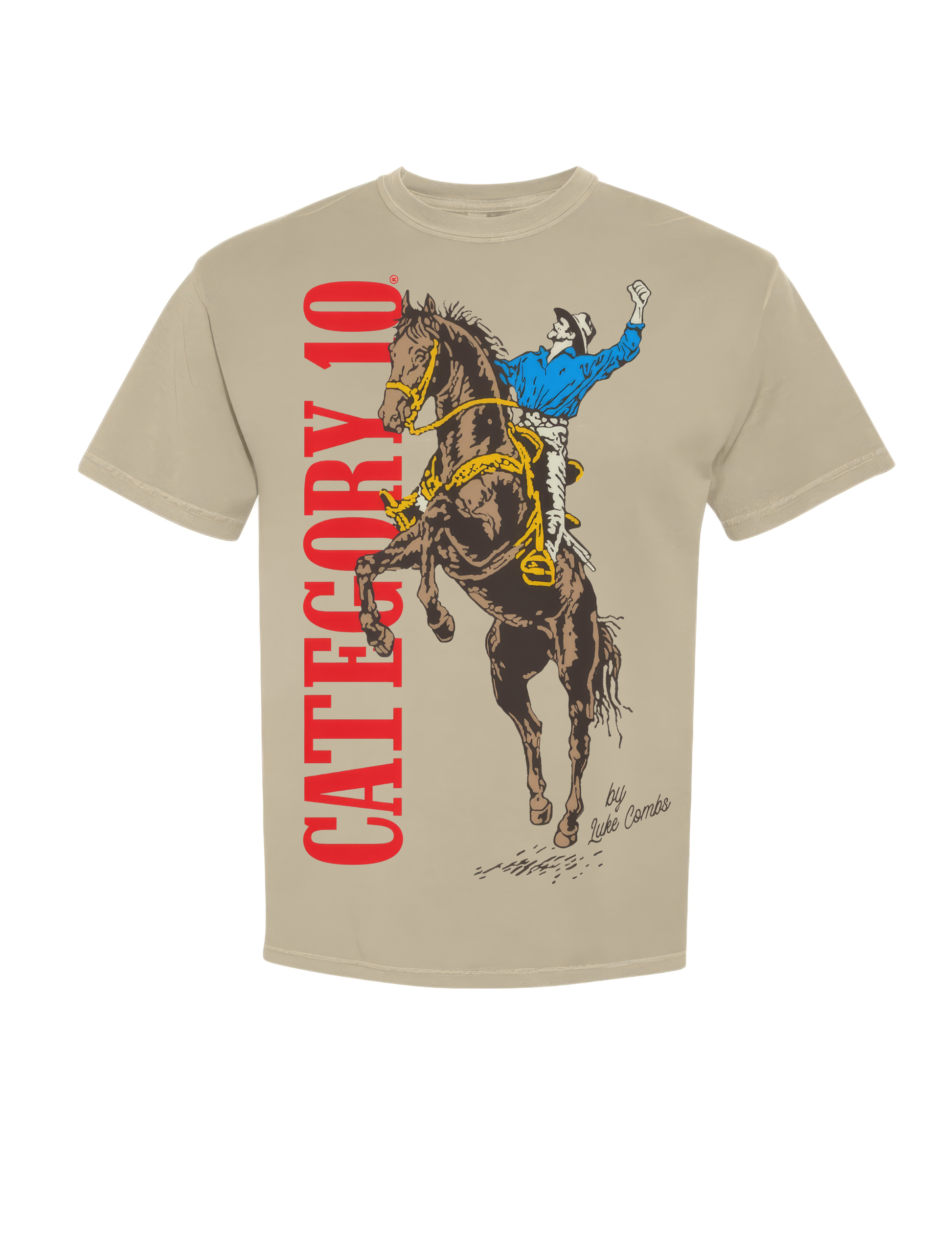 Category 10 Cowboy and Horse T-Shirt - CREAM / SM - CREWS
