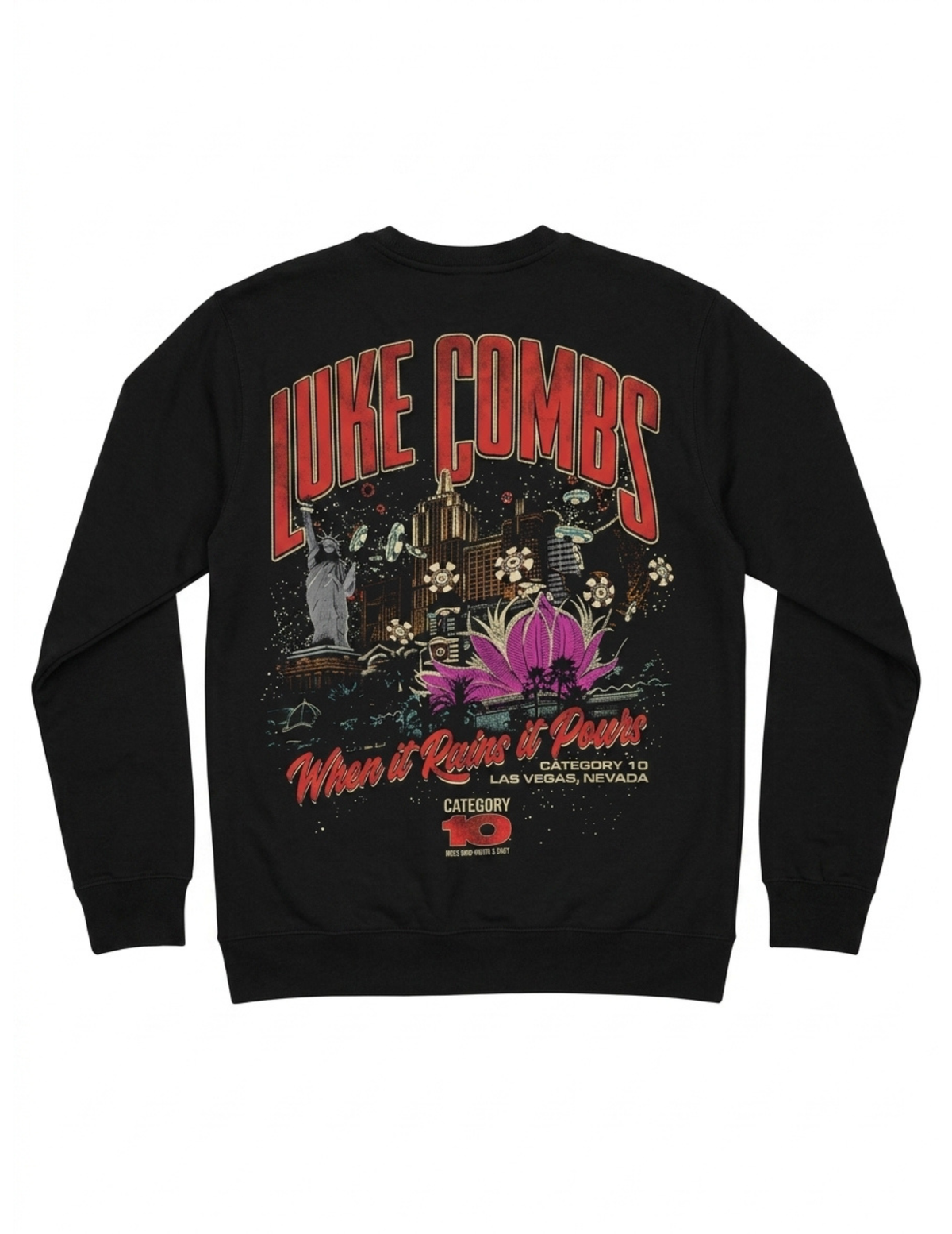 Category 10 Las Vegas When It Rains It Pours Fleece - CREW SWEATSHIRTS