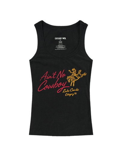 Category 10 Aint No Cowboy Tank - BLACK / XS - SCOOPNECK