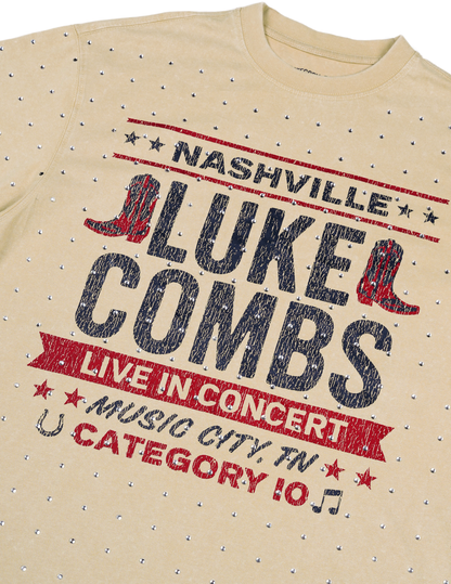 Category 10 Live In Nashville Rhinestone T-Shirt - CREWS