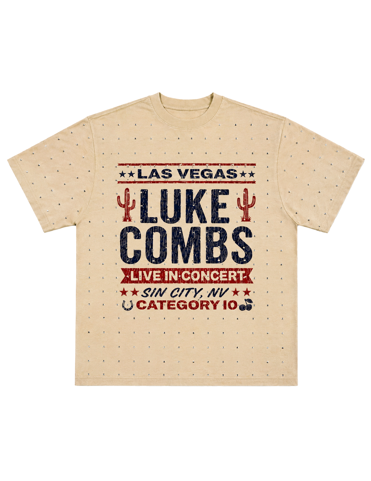 Category 10 Live In Las Vegas Rhinestone T-Shirt - CREWS