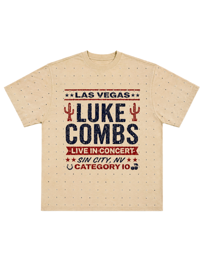 Category 10 Live In Las Vegas Rhinestone T-Shirt - CREWS