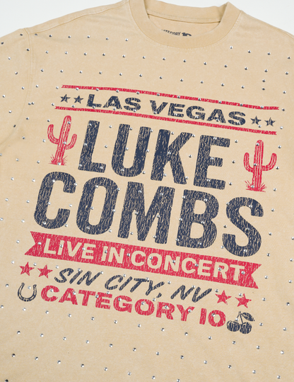 Category 10 Live In Las Vegas Rhinestone T-Shirt - CREWS