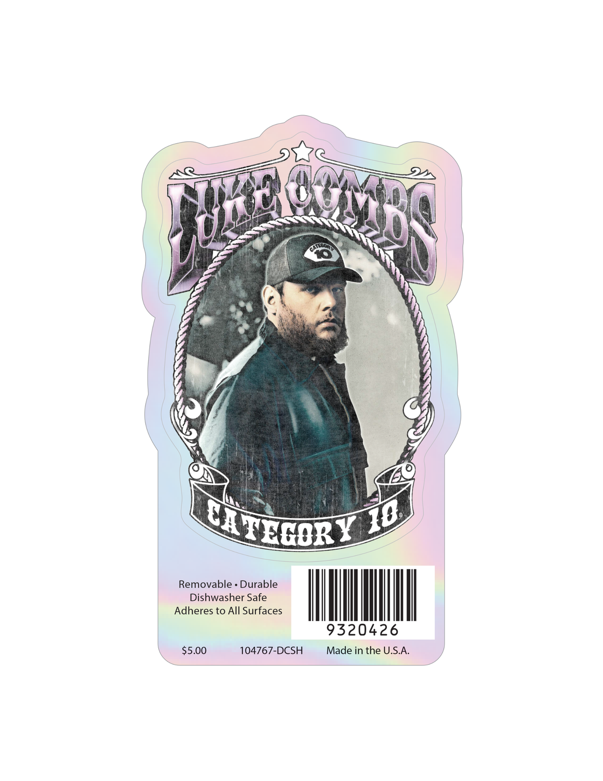 Category 10 Luke Combs Holographic Decal - STICKERS/DECALS