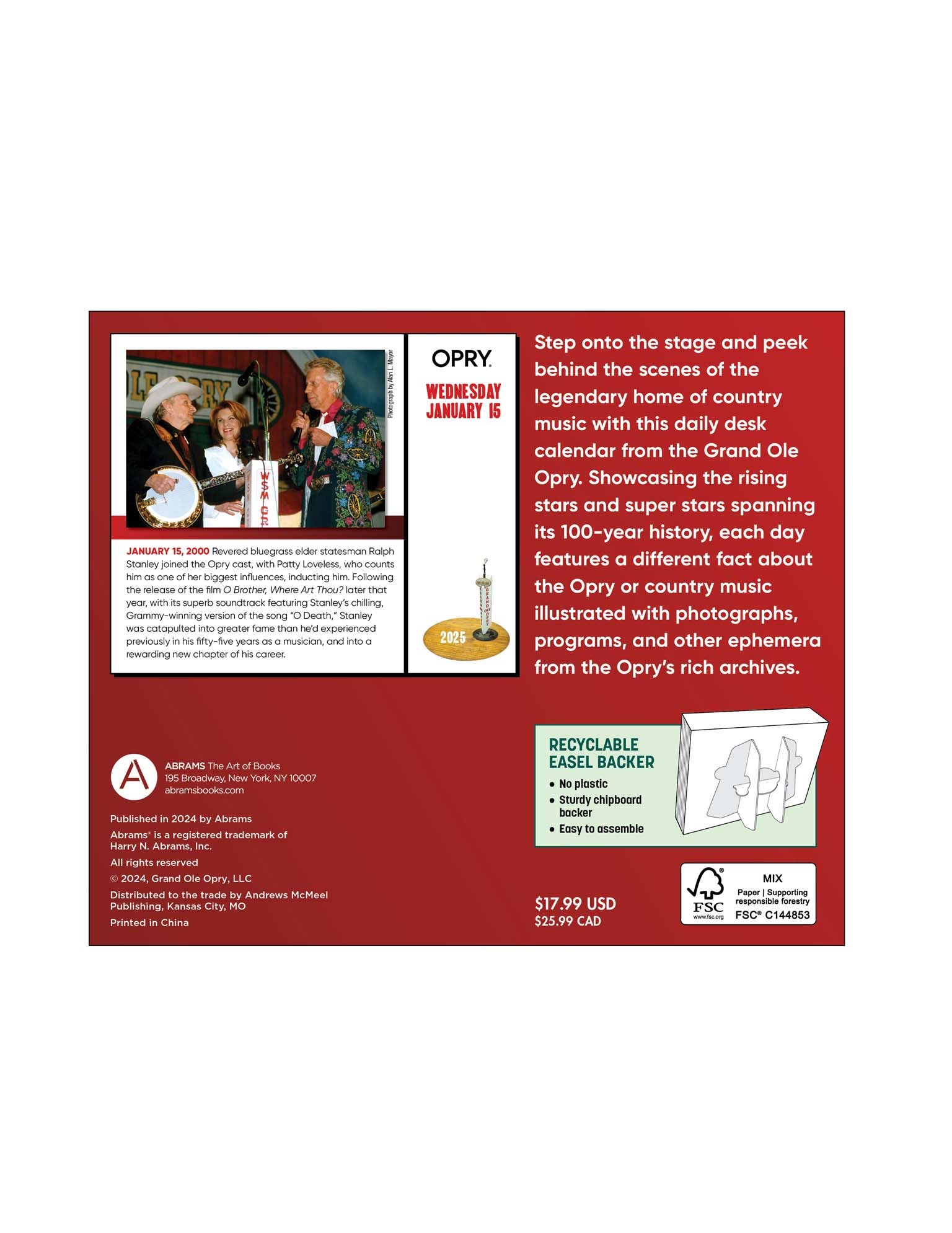 Opry 2025 Daily Desk Calendar