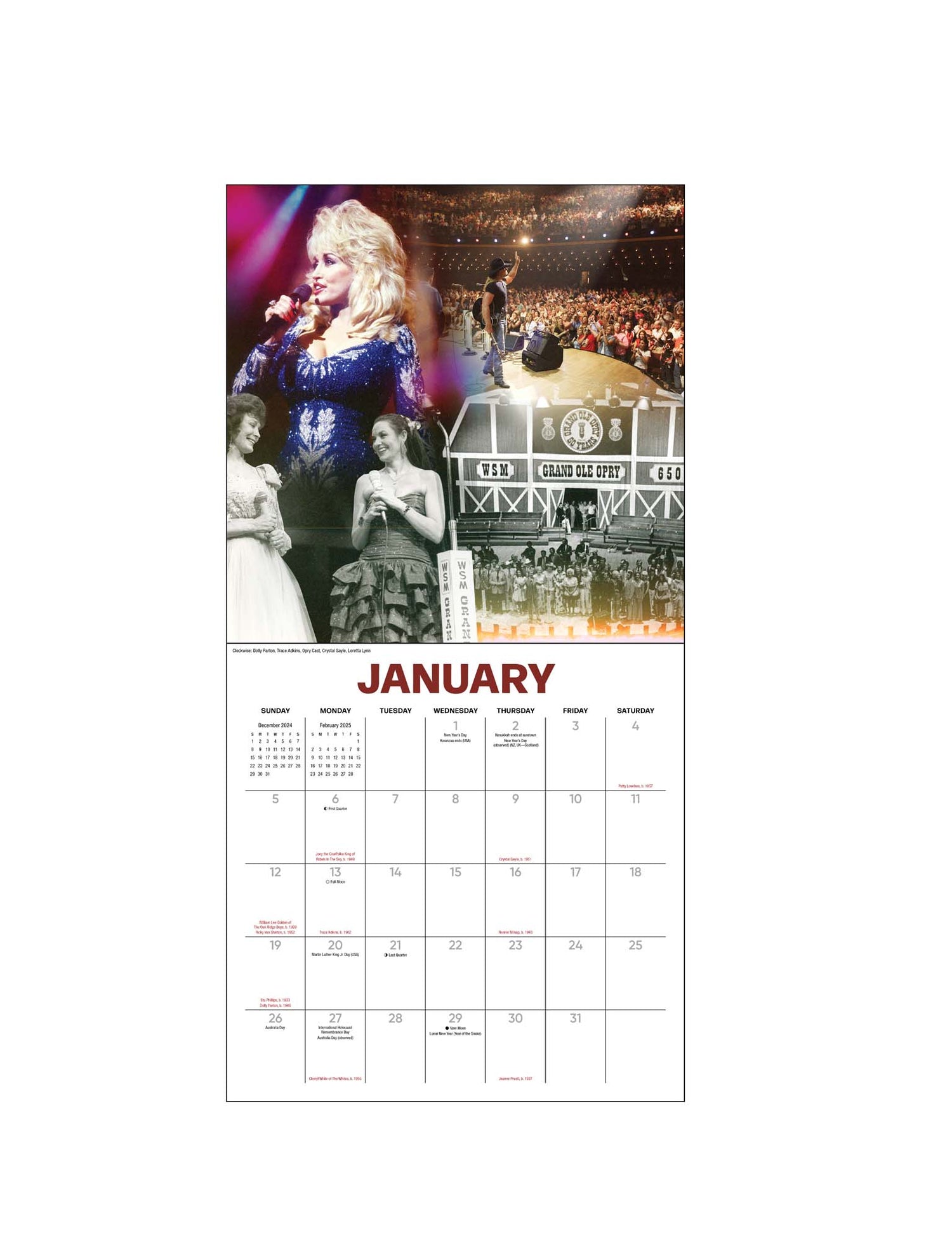 Opry 2025 Wall Calendar