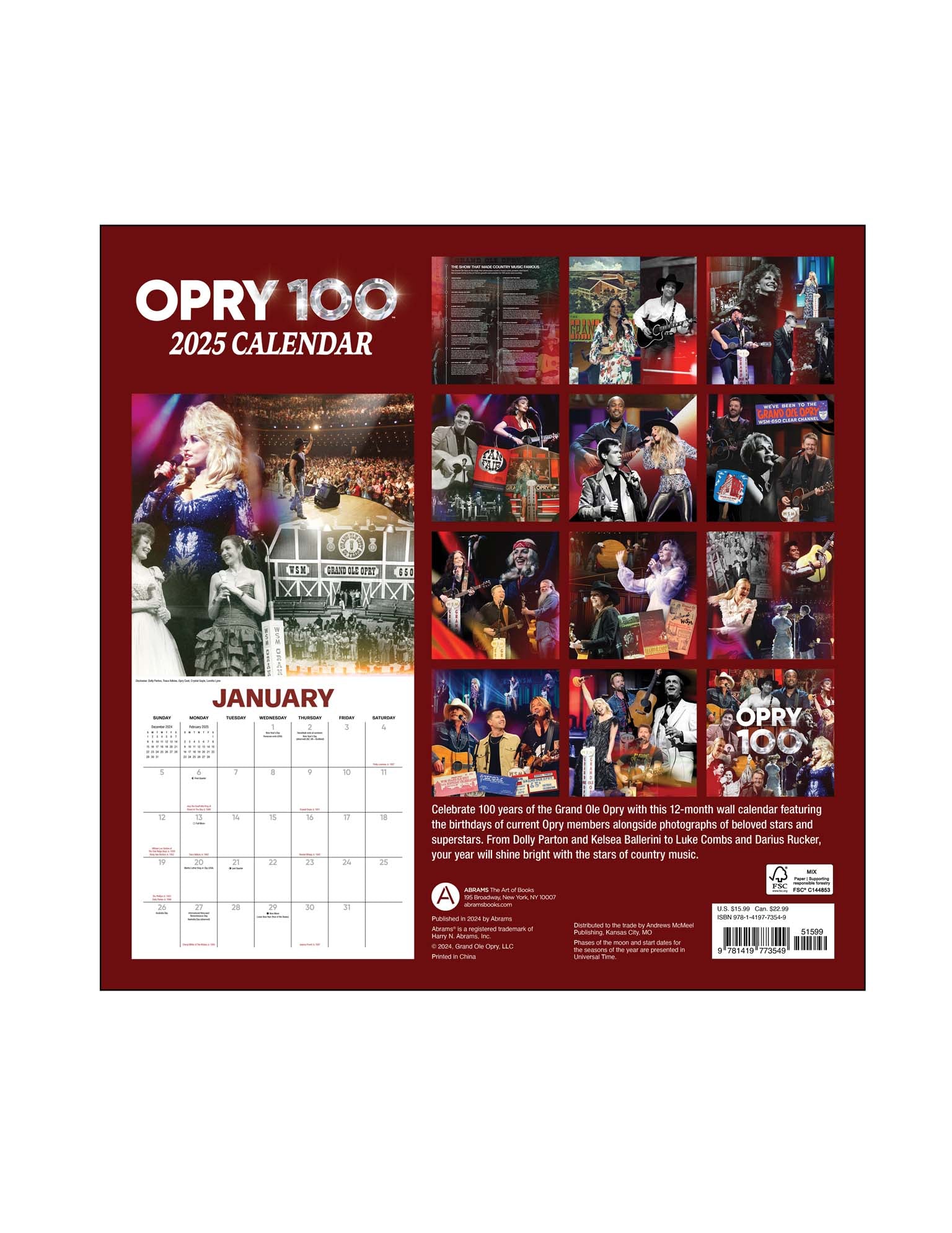 Opry 2025 Wall Calendar