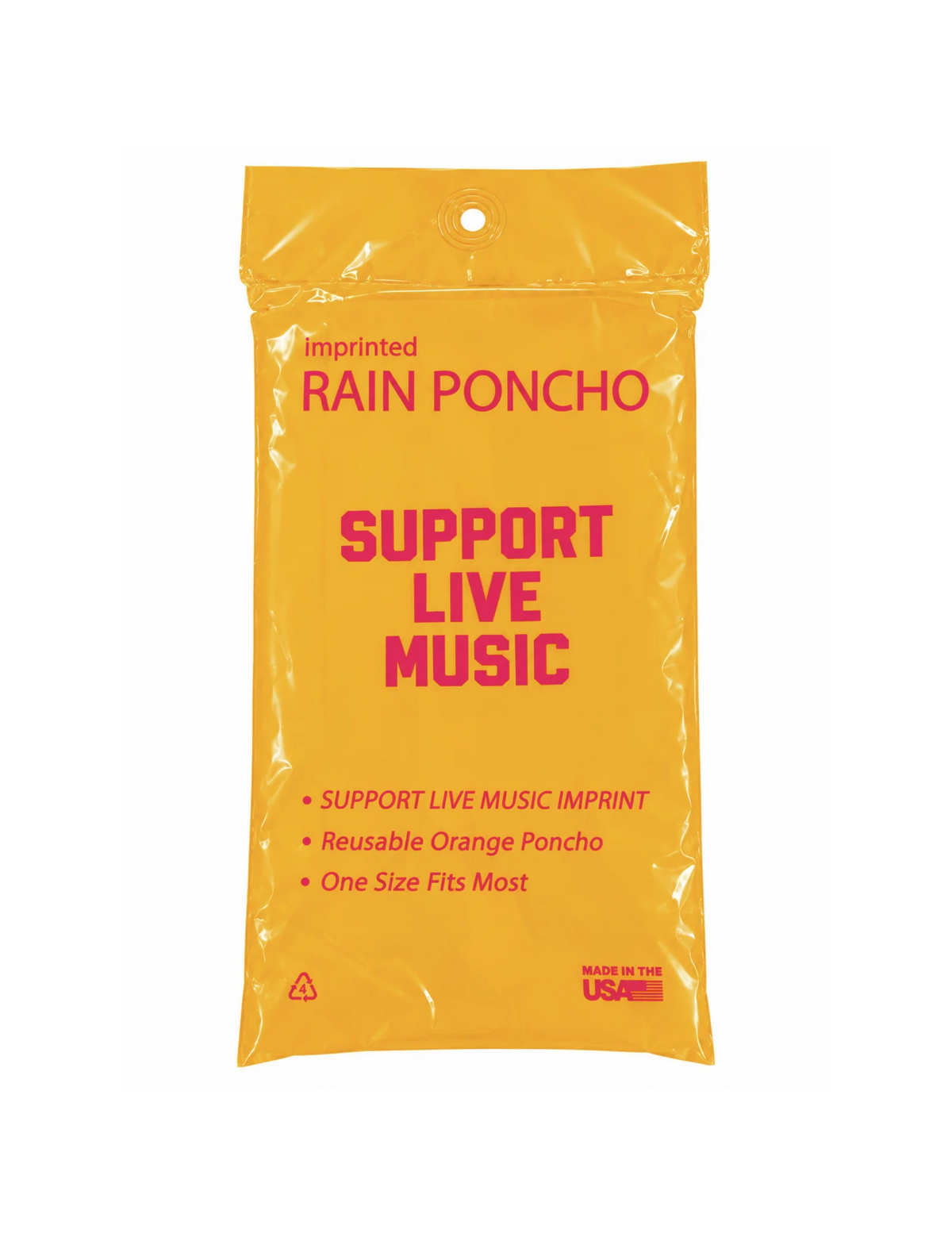Ascend Support Live Music Orange Poncho - PONCHO