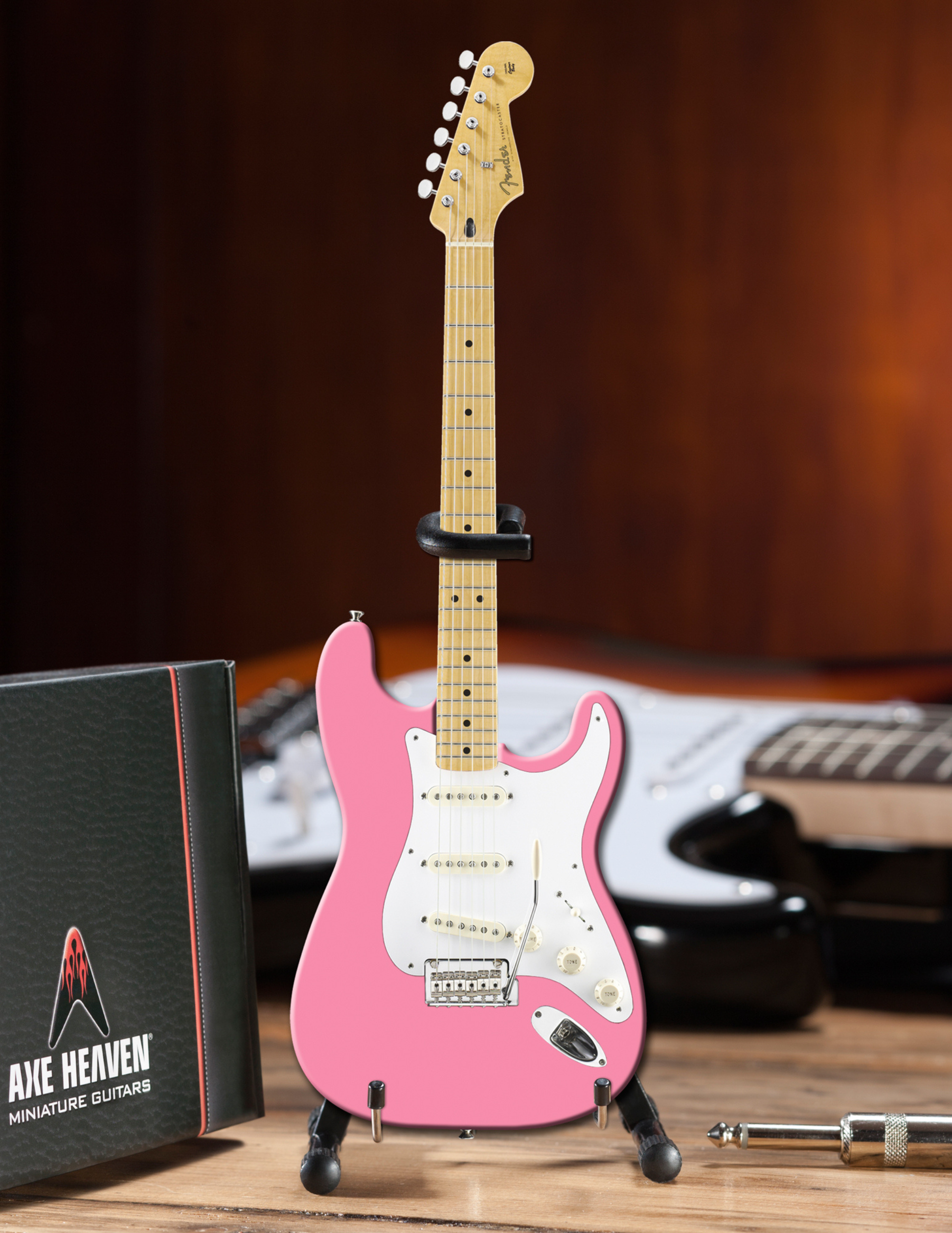 Miniature Fender Strat Pink Model Guitar - GUITAR
