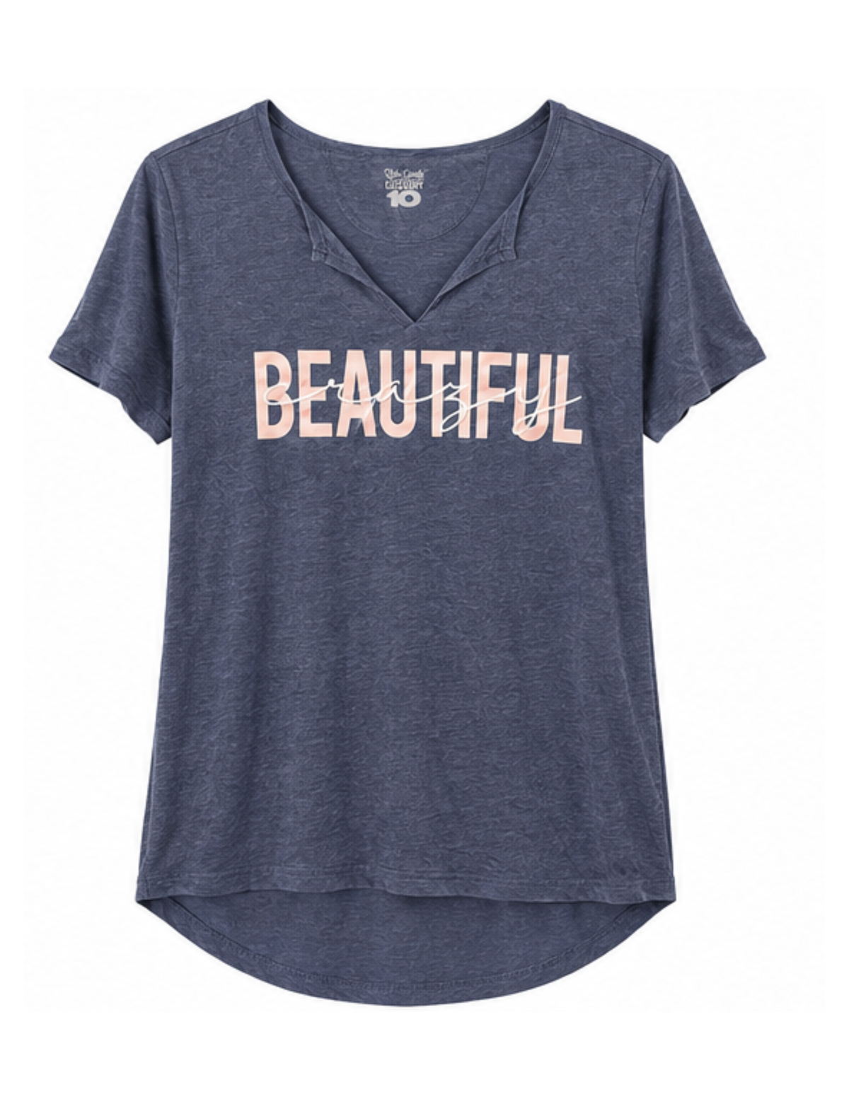 Beautiful Crazy Ladies Navy T-Shirt - NAVY / SM - VNECK