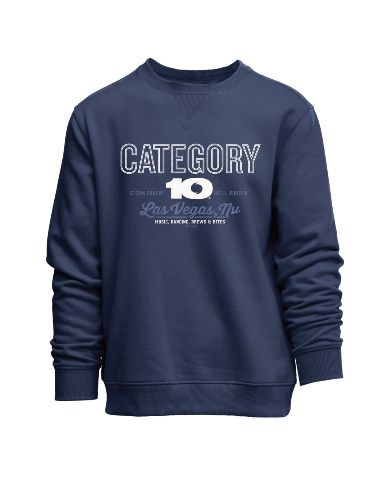 Category 10 Las Vegas Logo Crew Fleece - BLUE / SM - CREW SWEATSHIRTS