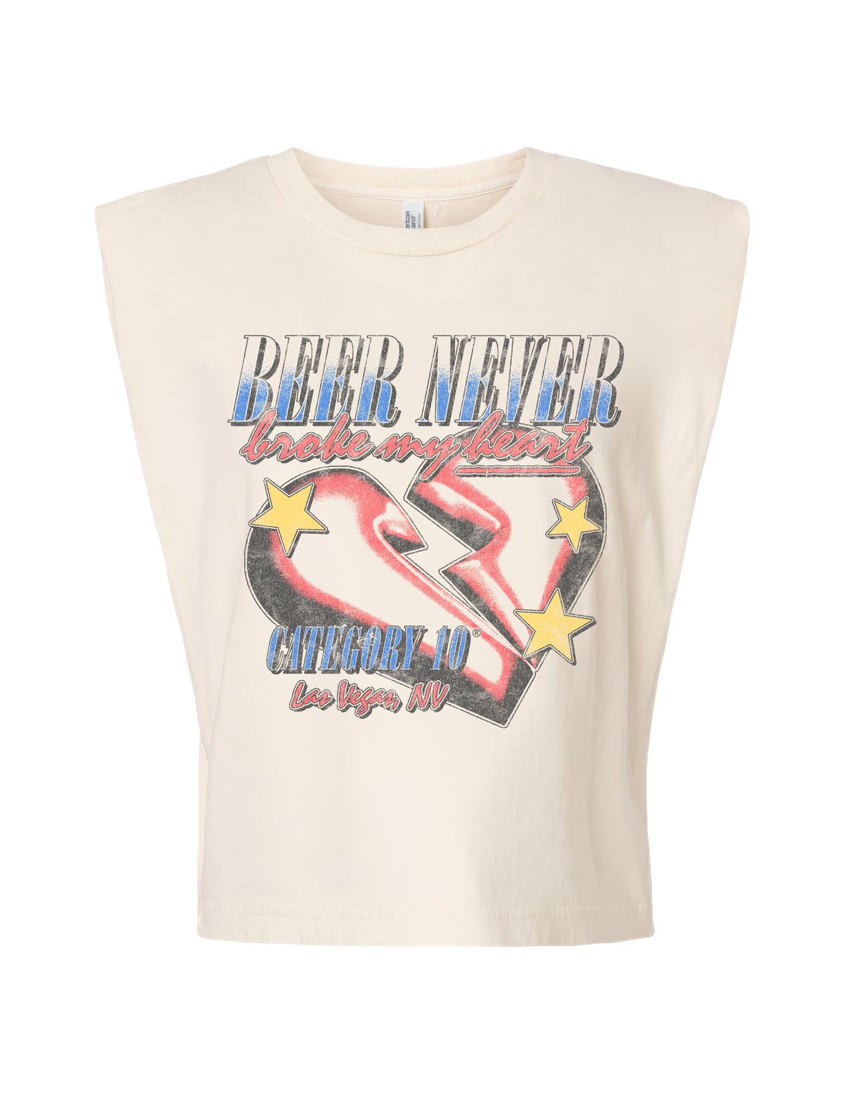 Category 10 Vegas Heartbreaker Muscle Tank - CREAM / SM - SLEEVELESS
