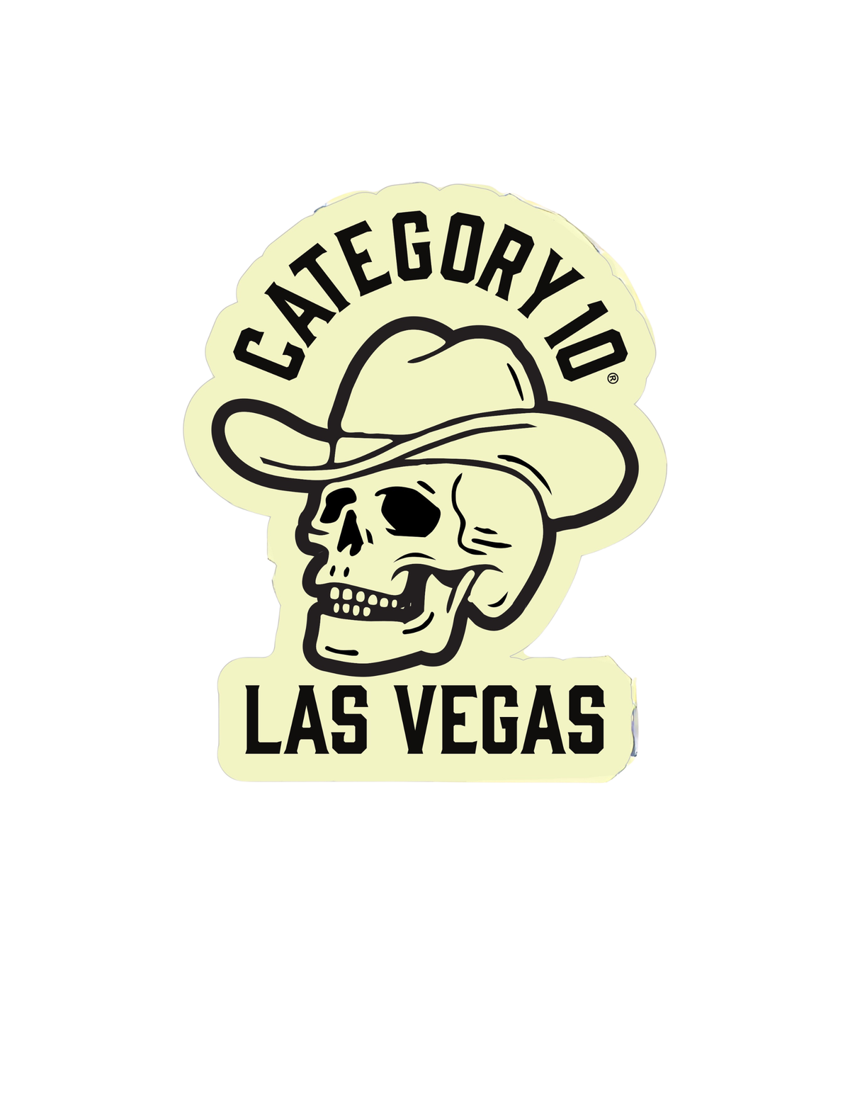 Las Vegas Cowboy Skull Glow In Dark Decal - STICKERS/DECALS