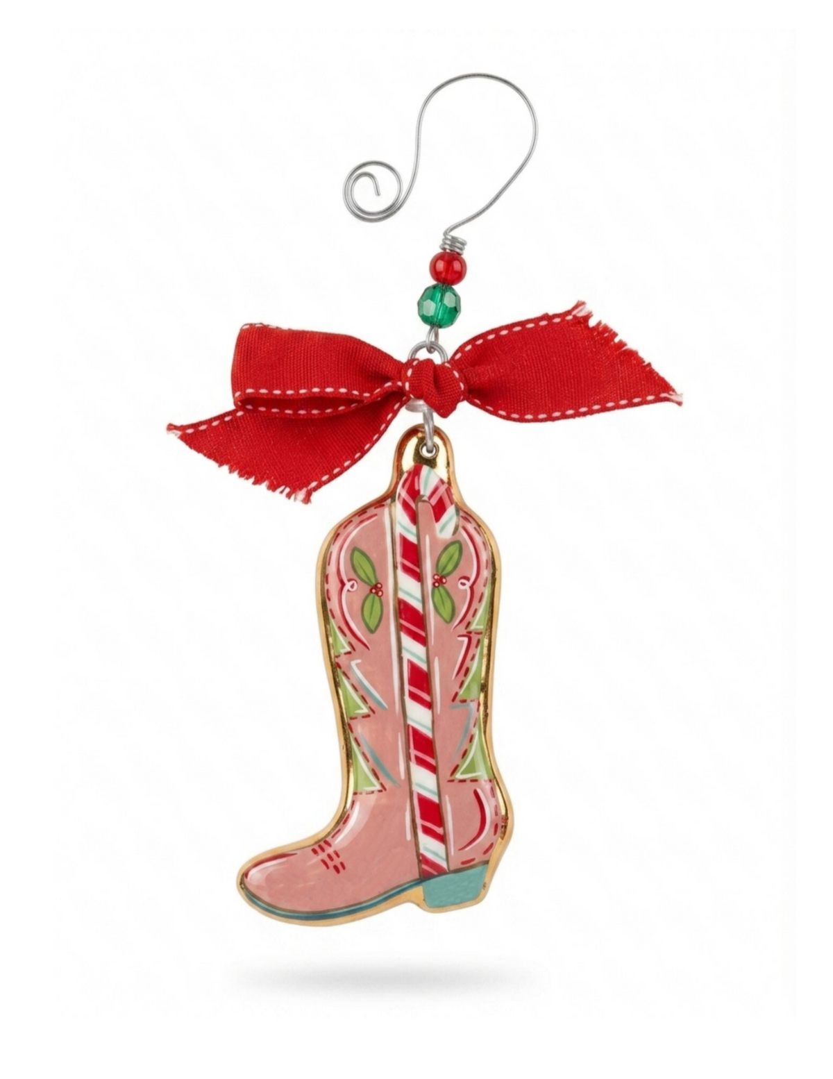 Nashville 2026 Cowgirl Boot Christmas Ornament - GLASS