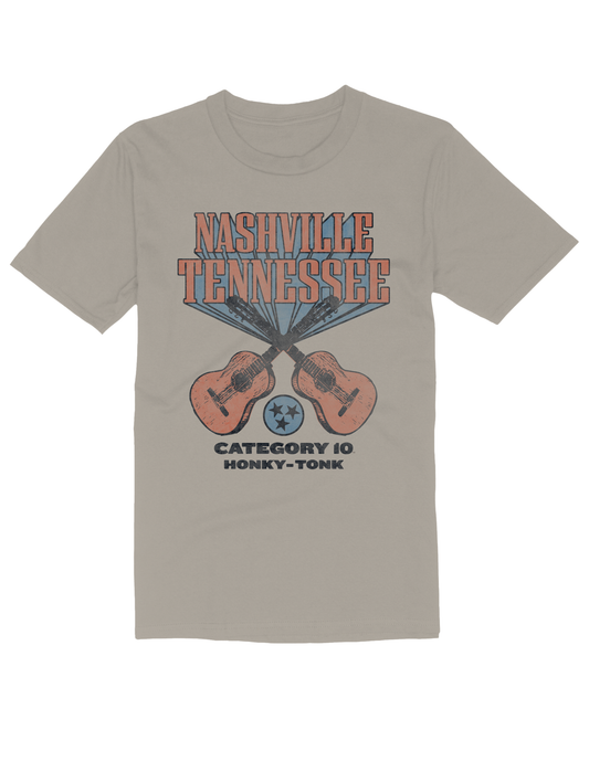 Category 10 Crossed Guitar Burst T-Shirt - CREWS
