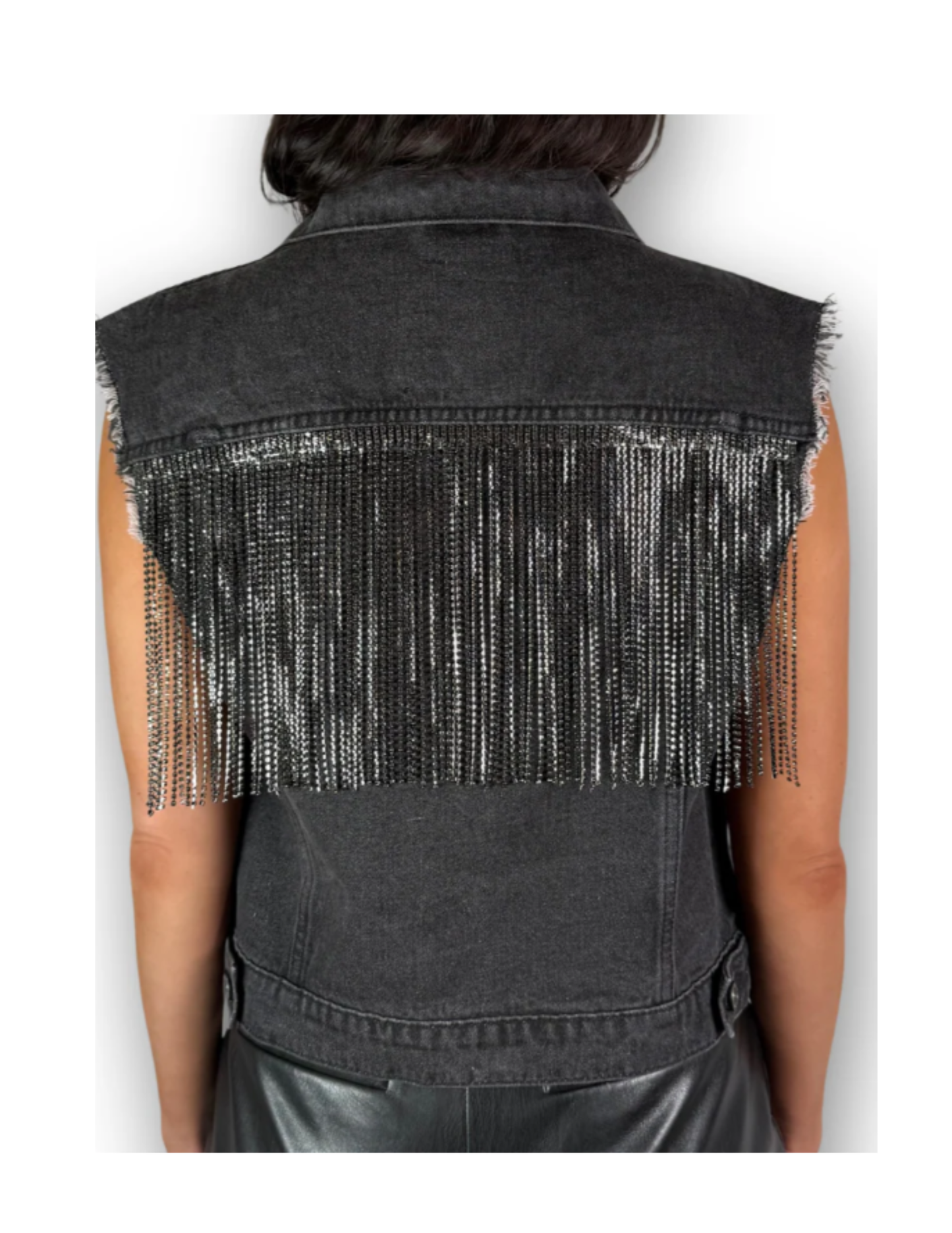 Daniel Diamond Andy Rhinestone Fringe Vest - VESTS