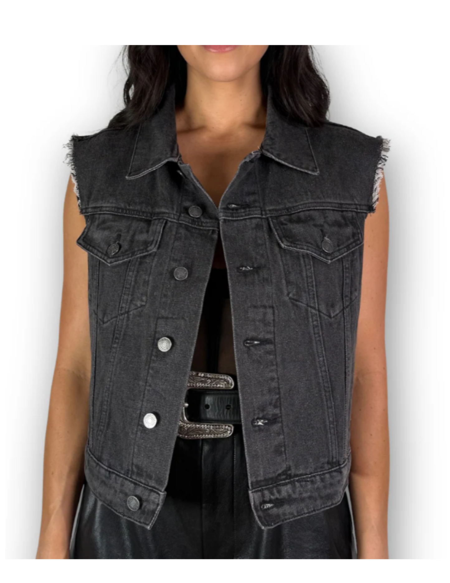 Daniel Diamond Andy Rhinestone Fringe Vest - VESTS