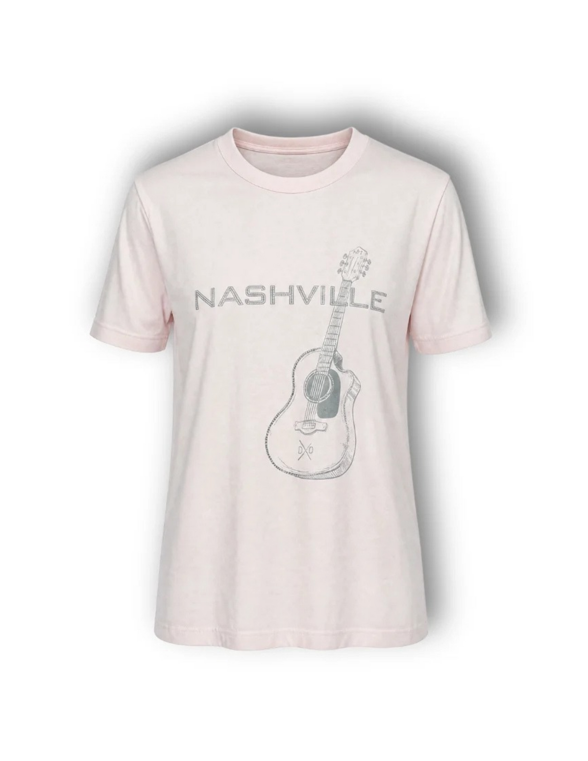Daniel Diamond Nashville Pink Rhinestone Guitar Tee - PINK / SM - CREWS